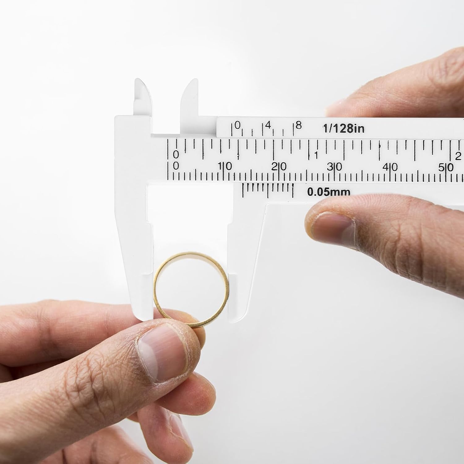 Mini Plastic Vernier Caliper Sliding Gauge Jewelry Button Measuring Tool Lightweight for Internal External Step Depth Measurements