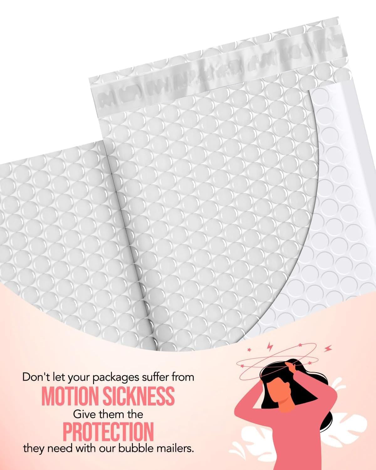 GSSUSA Lot de 100 enveloppes à bulles rembourrées blanches de 15,2 x 25,4 cm - Petits emballages postaux - Sacs d'expédition à bulles - Emballage en vrac - Auto-adhésif - Fournitures professionnelles