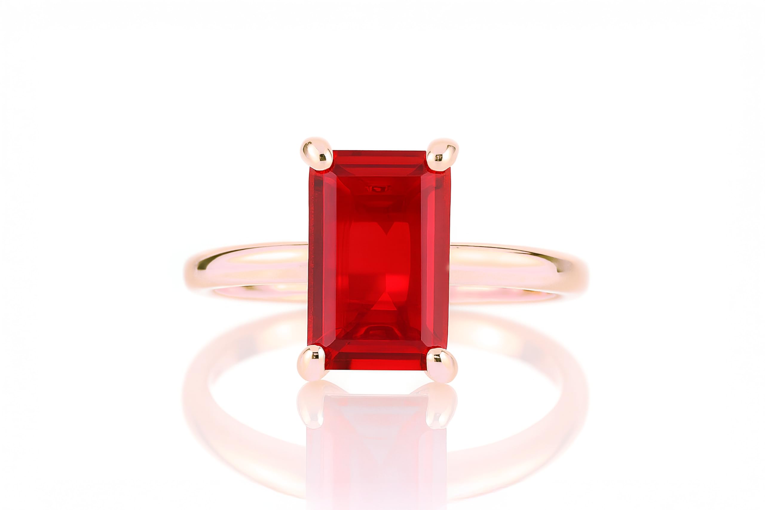 Vibrierende Rubin Ring - Handwerkliche Schmuck Ring für Frauen - Exquisite Handgefertigte Ringe, Verlobungsring, Jahrestag Ring, Geburtsstein Ringe für Damen - Benutzerdefinierte Ring mit Kasten