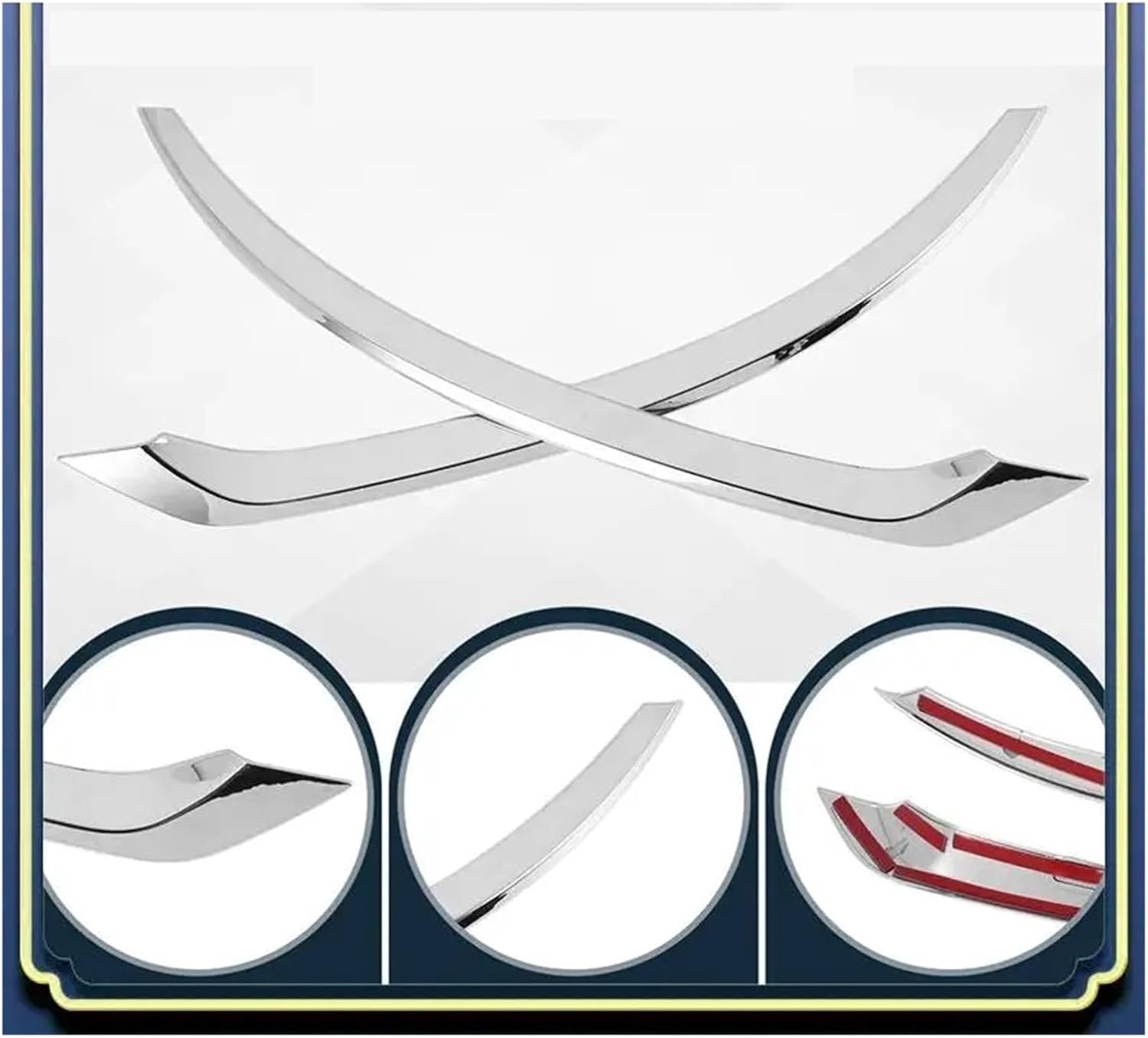 Car Chrome Rear Fog Light Tail Lamp Eyelid Cover Trim Compatible with VOLVO XC90 2016-2020 Car Accessories