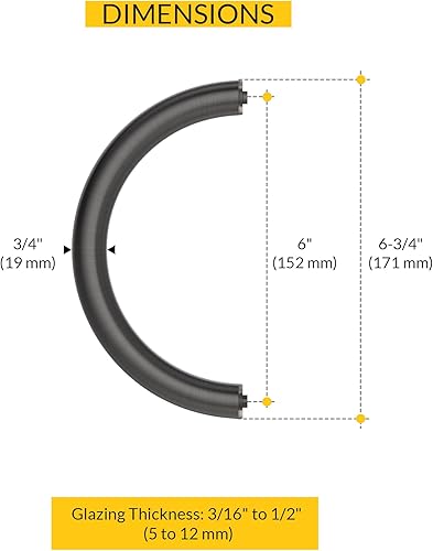 Miniatura 36 de BRIXWELL HC-6BTB-ACP - Manija de puerta de ducha de estilo circular de centro a centro de 6 pulgadas, montaje trasero con cobre antiguo