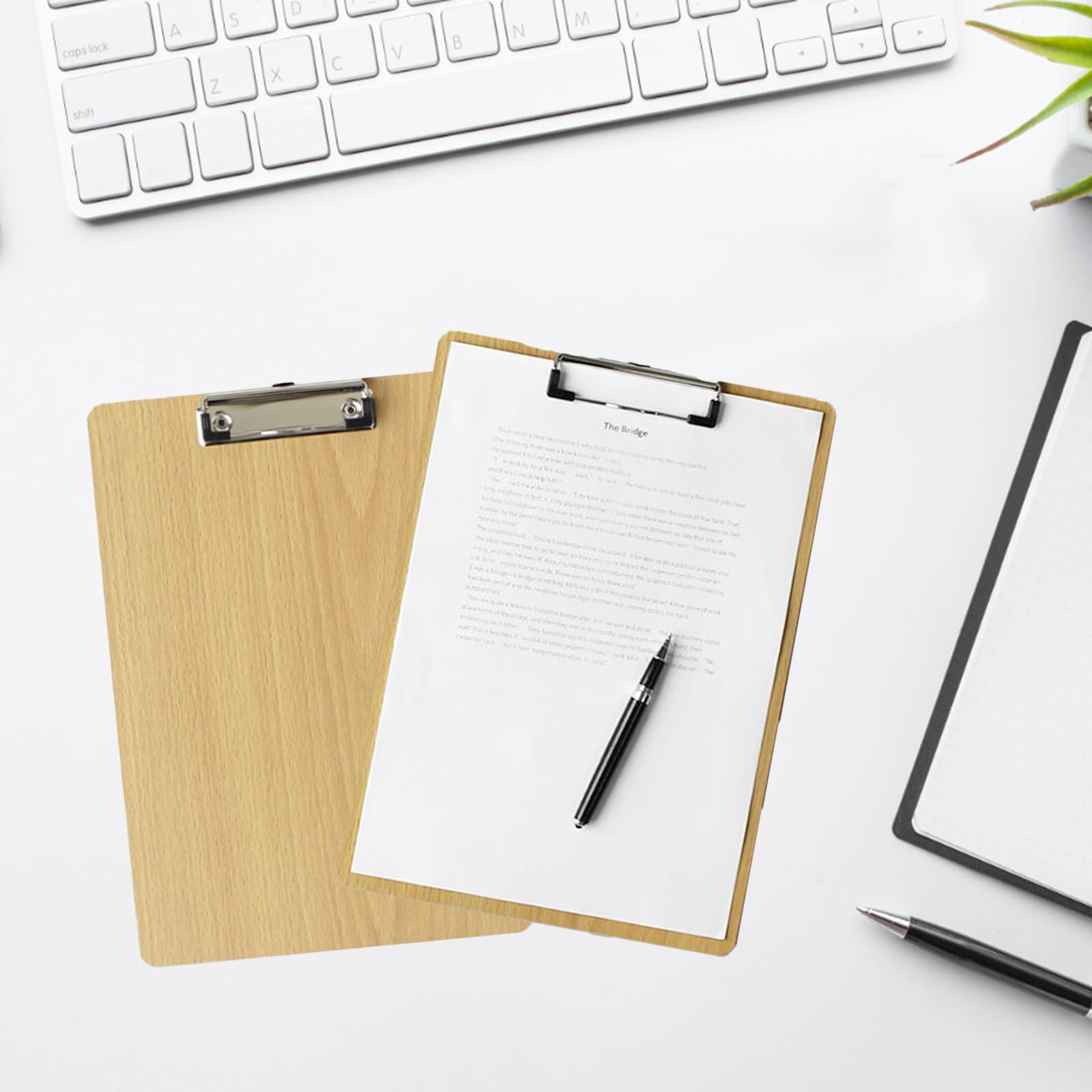 2 Pezzi A4 Portablocco di Legno, Clipboard Portablocchi Lavagna, con Robuste Maniglie A Molla E Fori di Sospensione per Uffici e Scuole (A4)