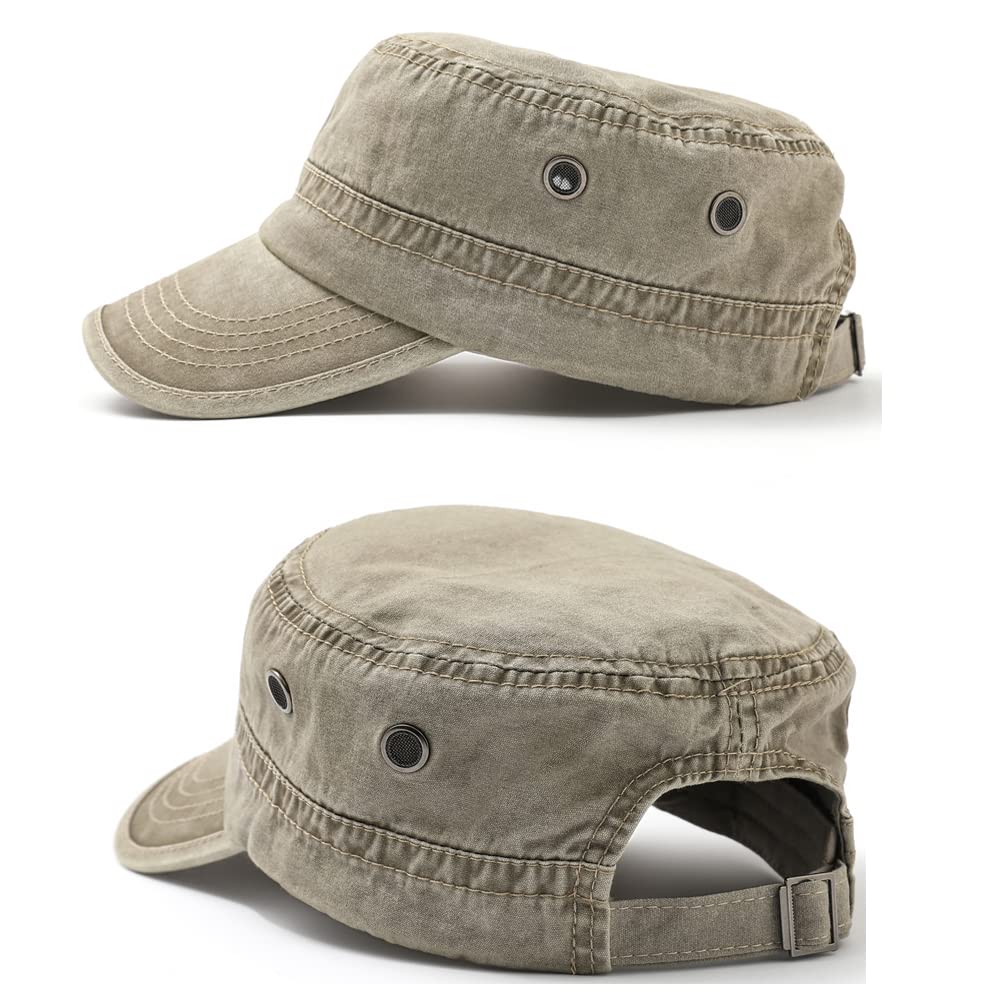 Cappellini militari da uomo in cotone con cappuccio piatto