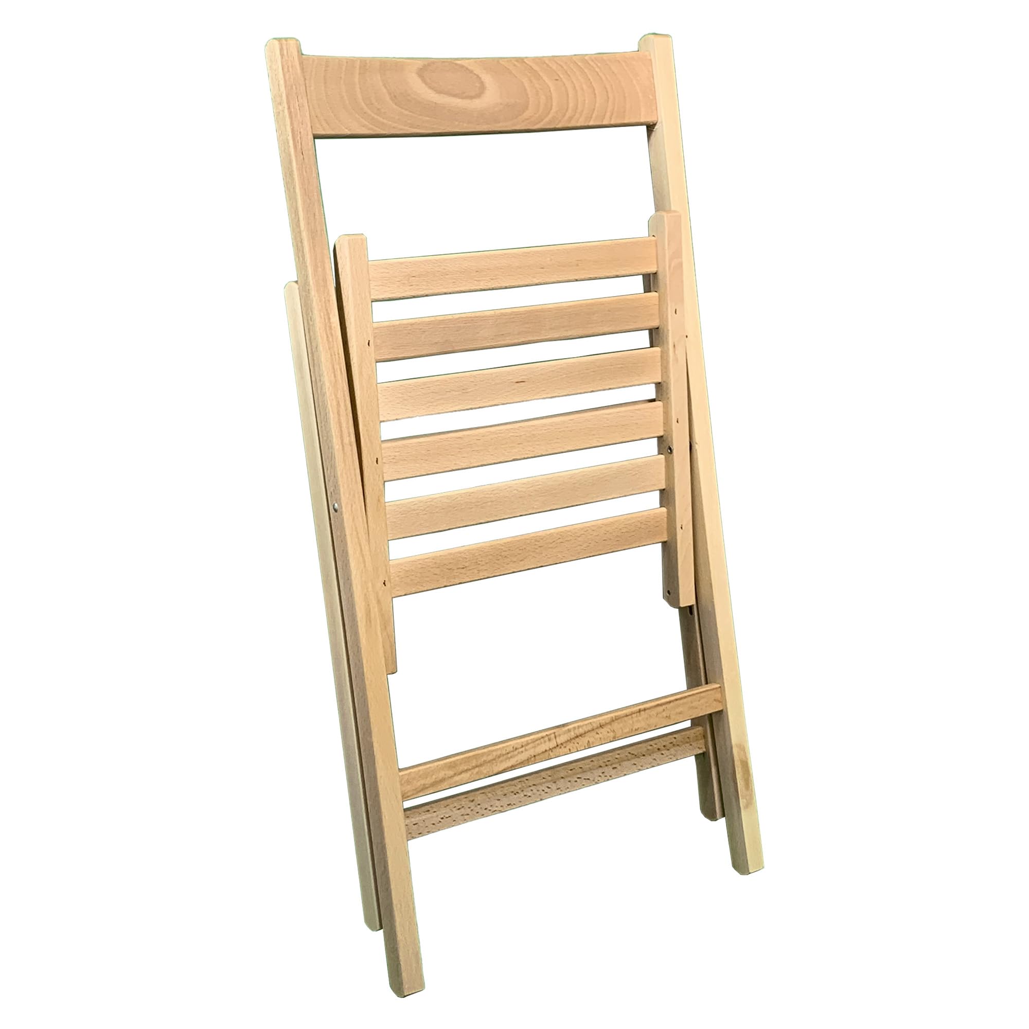 Sicignano Set 4 Sedia Pieghevole, Legno Faggio, Richiudibile, Compatta, Sgabello, Comoda, Facile da Portare, A79xL43xP49cm (Naturale)