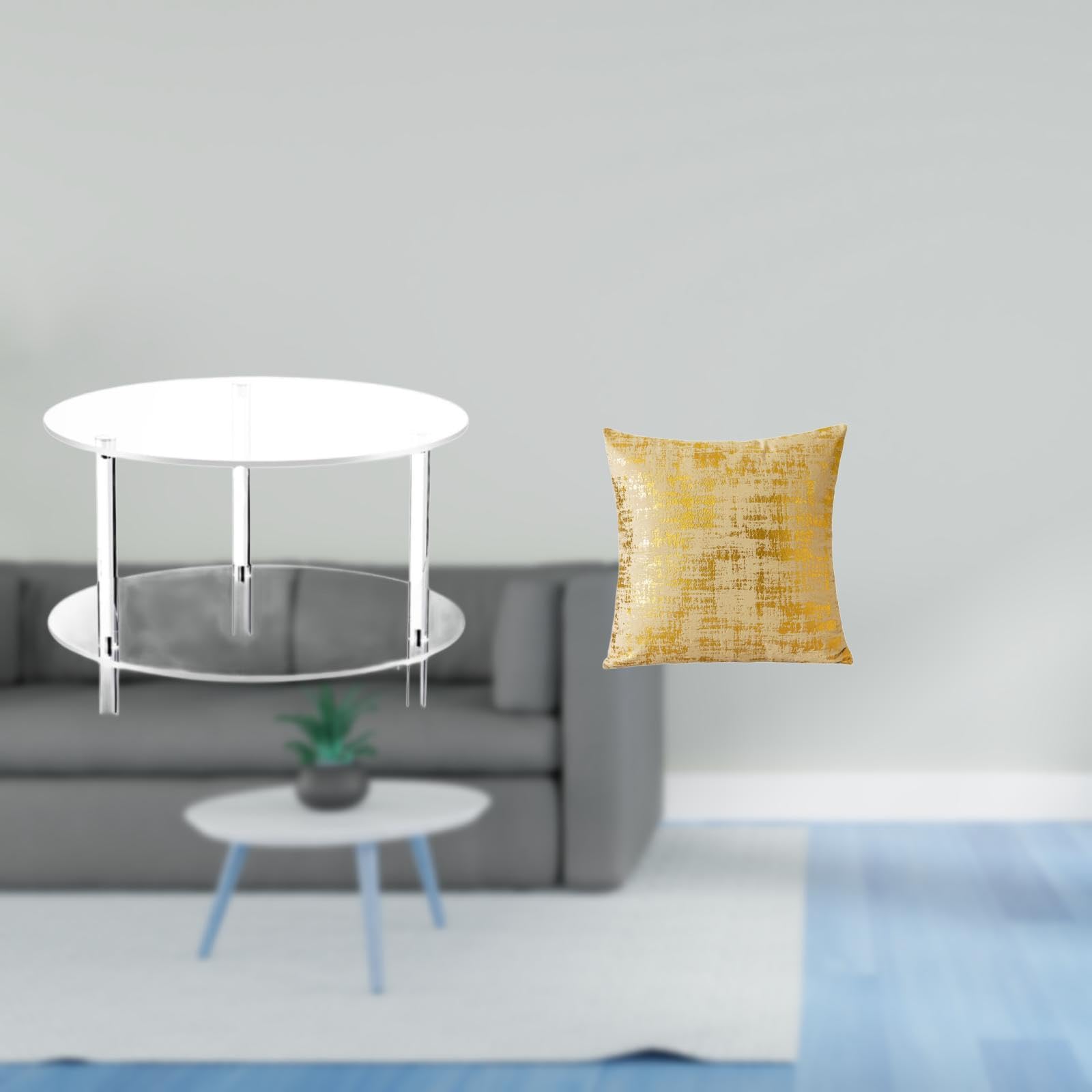 Enakshi® Elegant Acrylic Cushion Table for Living Room Bedroom Office Dorm Car Home Decoration Compact Nightstand Pillowcase Assembly|Home & Garden | Furniture | Tables-image-31
