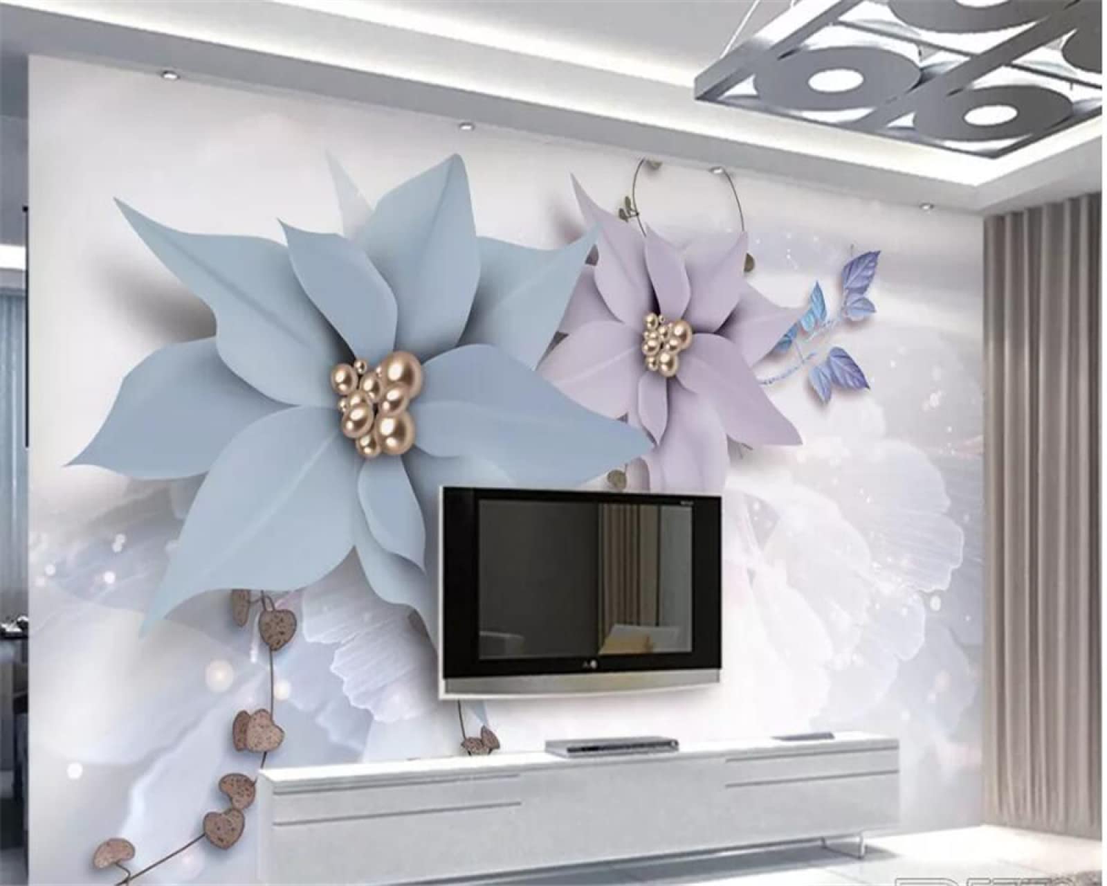 Tapeta ścienna kolorowa i kwiaty szer. 300 x wys. 210 cm 3D mural ścienny tapeta naklejki do salonu sypialni niesamoprzylepne