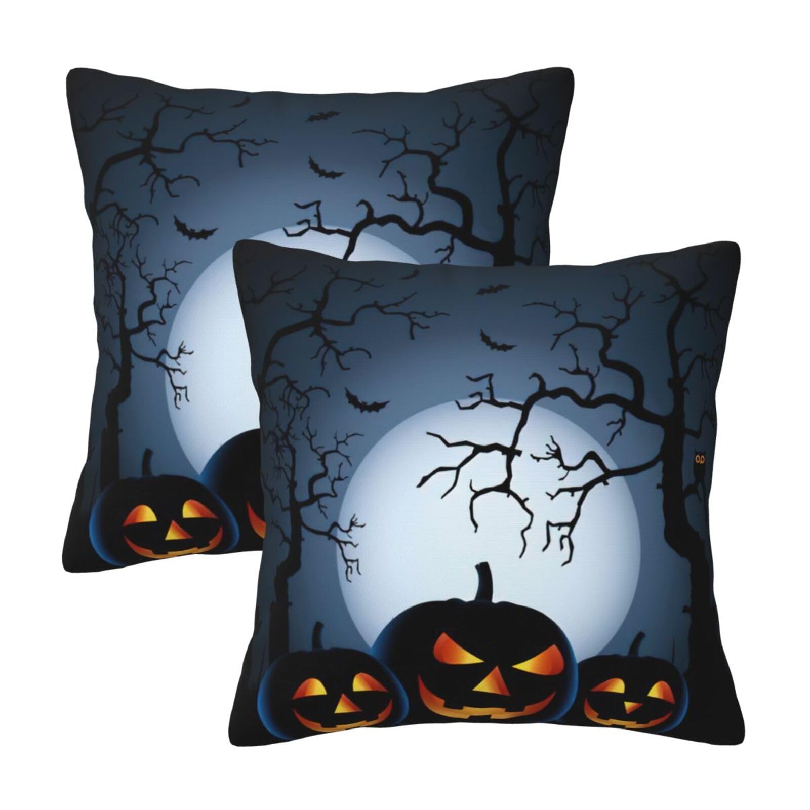 Kfjghhl Halloween With Pumpkins Throw Pillow Covers Decorative Farmhouse Couch Pillow Case 4 Sizes Square Cushion Pillcase