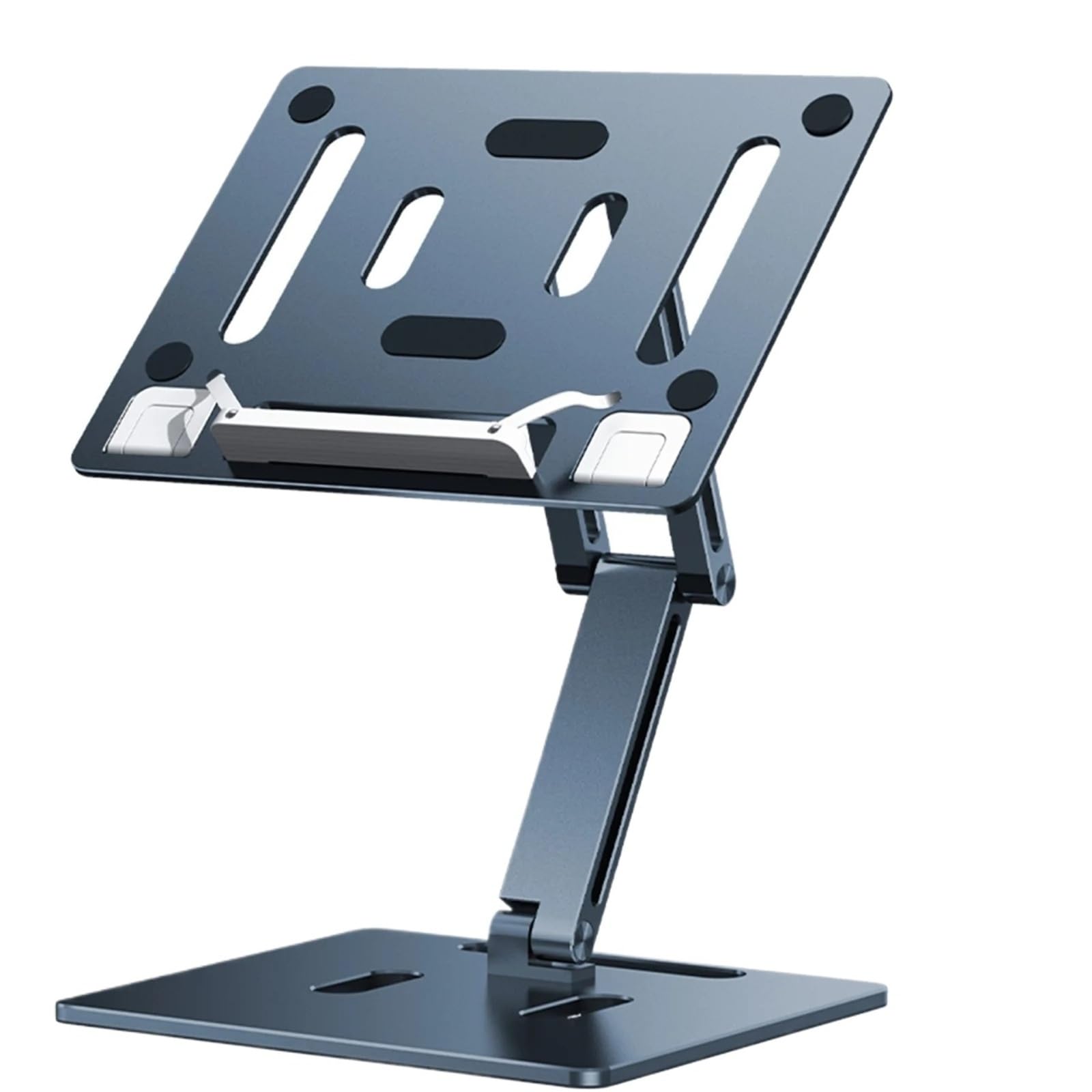 Generico Supporto for Laptop in Alluminio Altezza di Sollevamento Libera Supporto da Lettura da Tavolo for Notebook con Base Pieghevole Regolabile Multi-Angolo(Gray)