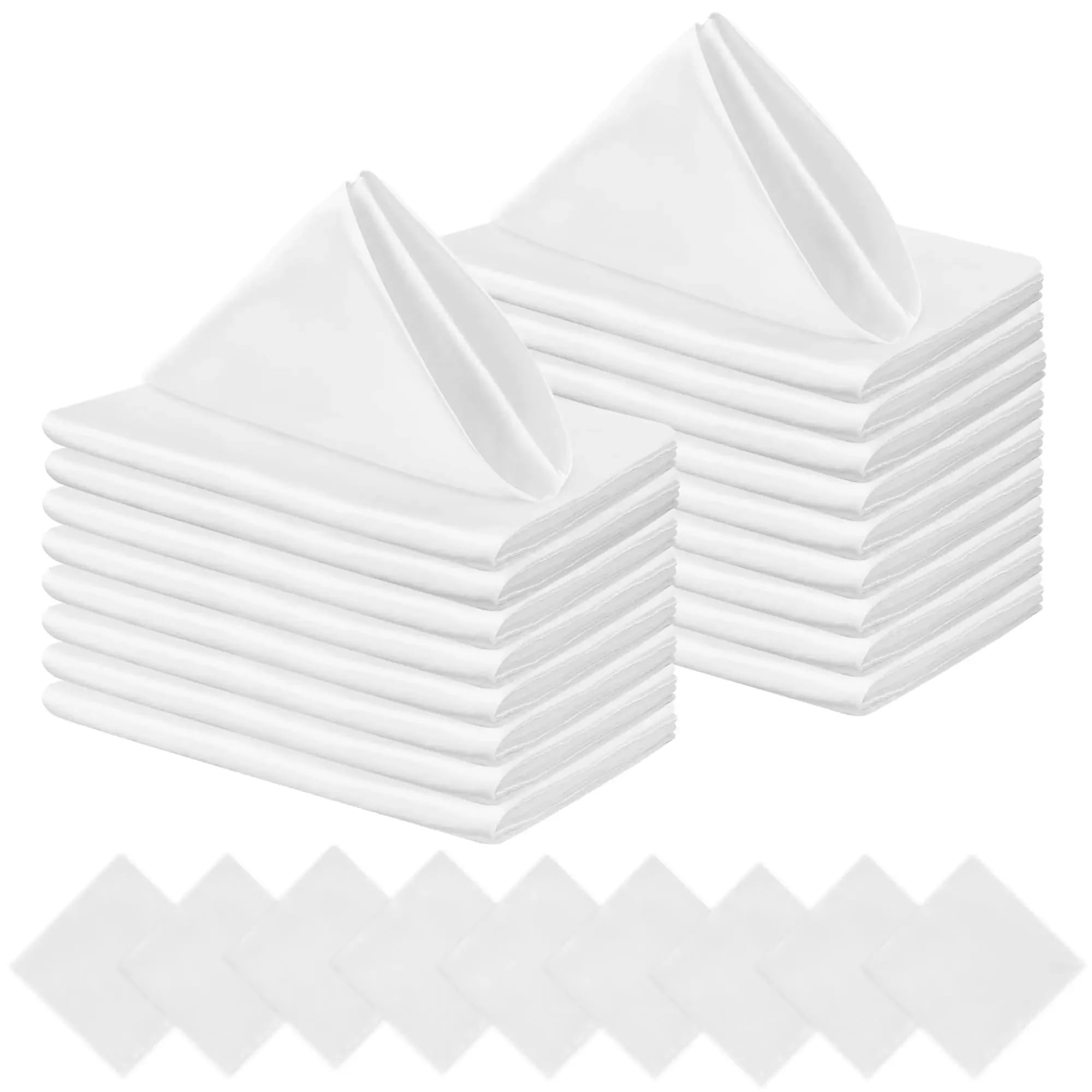 60 Pièces Serviettes en Satin 30X30CM De Table Douces