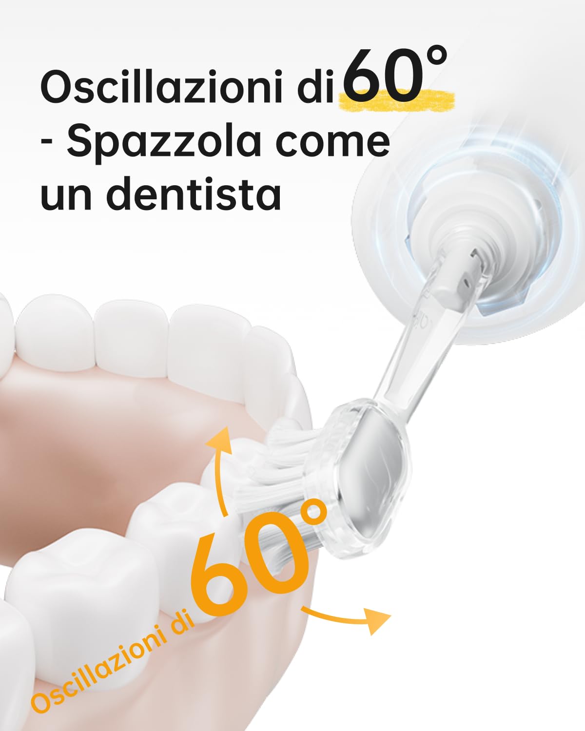 Laifen Wave Special Spazzolino Elettrico Sonico con Oscillazione & Vibrazione Dotato di App, 2 Testine di Ricambio, IP68 Impermeabile, Ideale per Viaggi(Bianco)