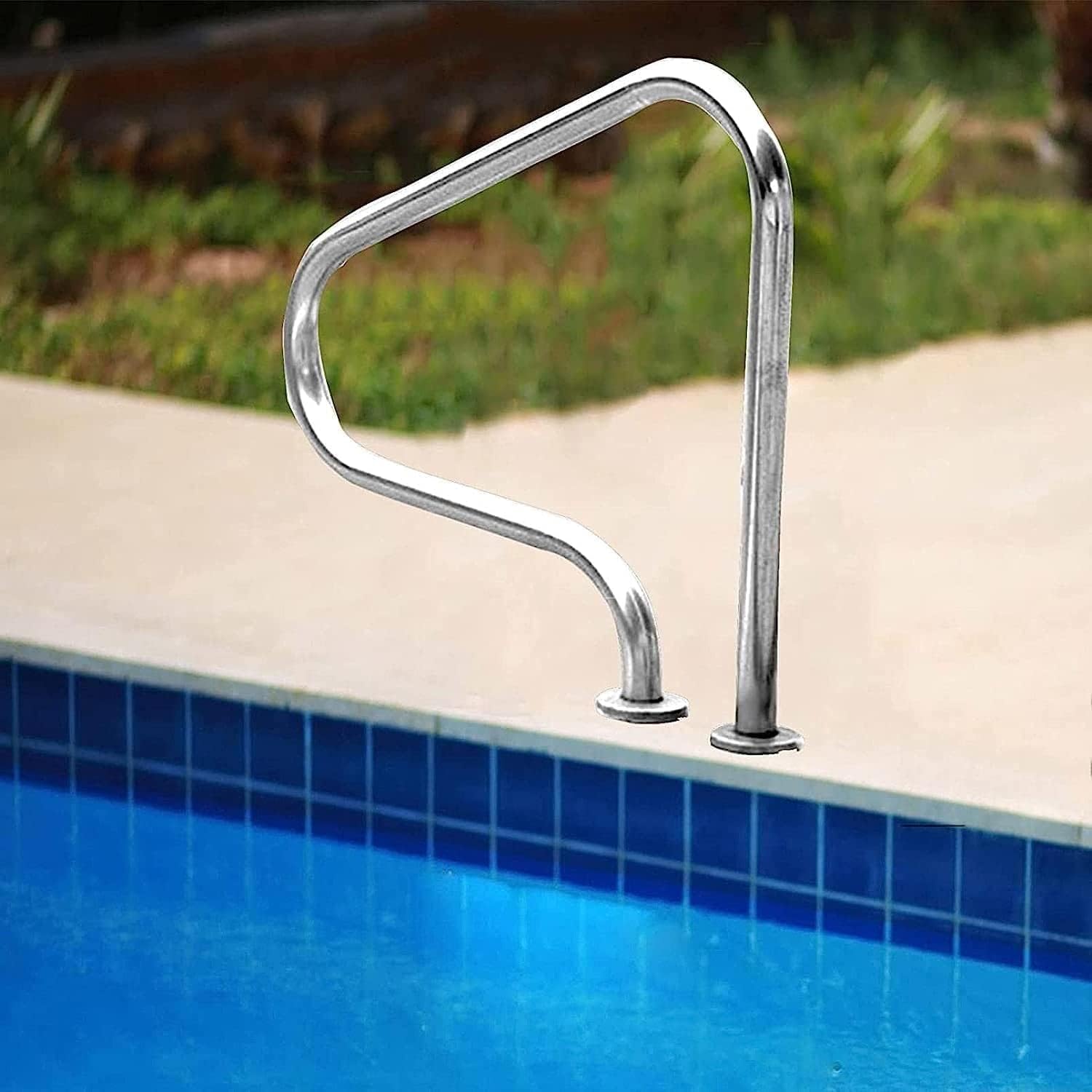 Swimming Pool Safety Hand Rail 1PCS Swimming Pool Handrails, Safety Grips for Ramp Railings, Easy-to-Assemble Spa Handrails, Ladder Step Handrail for Garden Backyard Pools