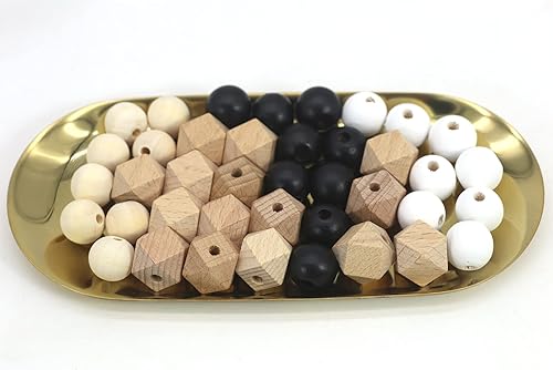 Miniatura 3 de 120 cuentas de chunk de madera octangle de 0.630 in para hacer llaveros, manualidades, casa de campo, decoración del hogar y fiesta