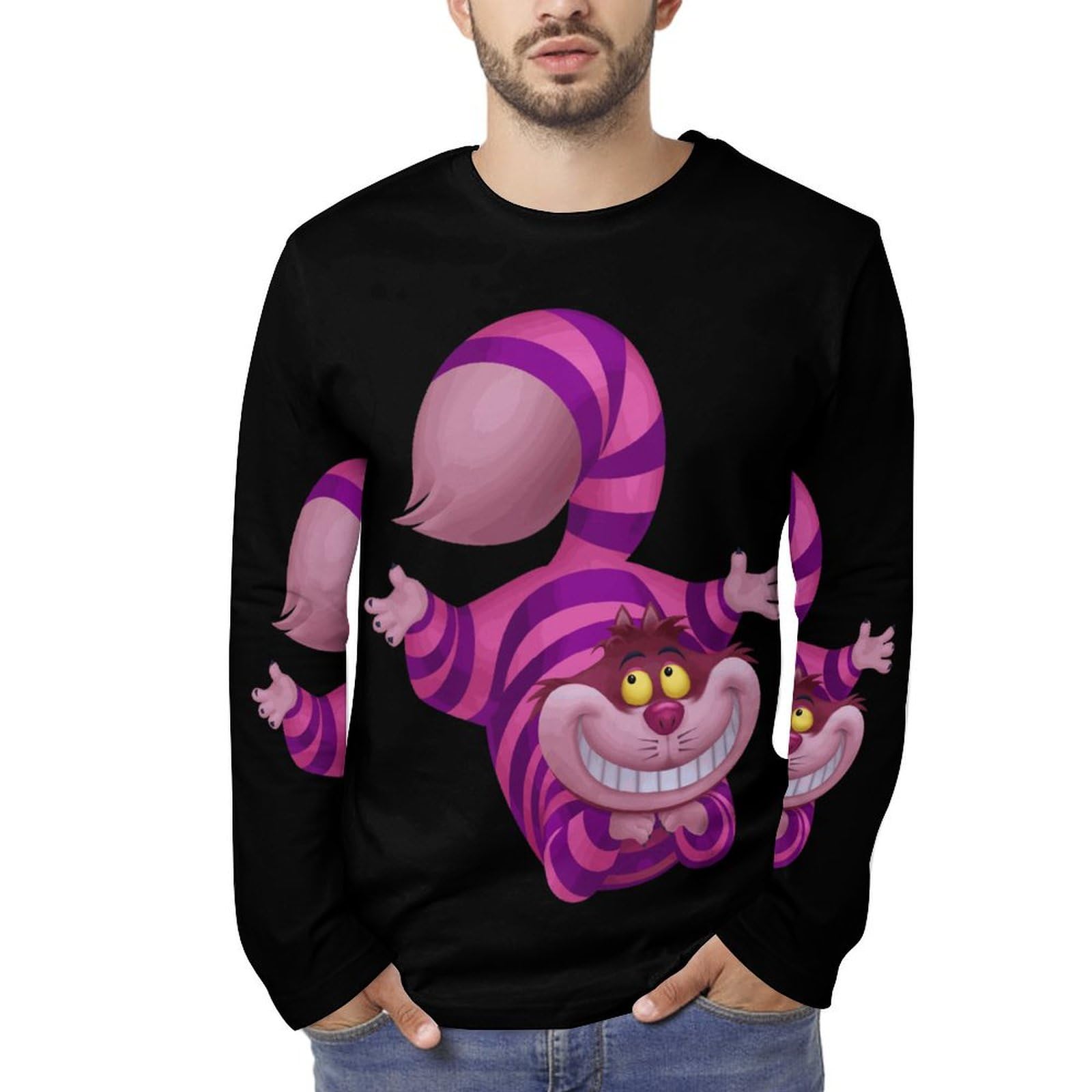 Amazon.co.jp: メンズ 長袖 Tシャツ 不思議の国のアリス チェシャ猫