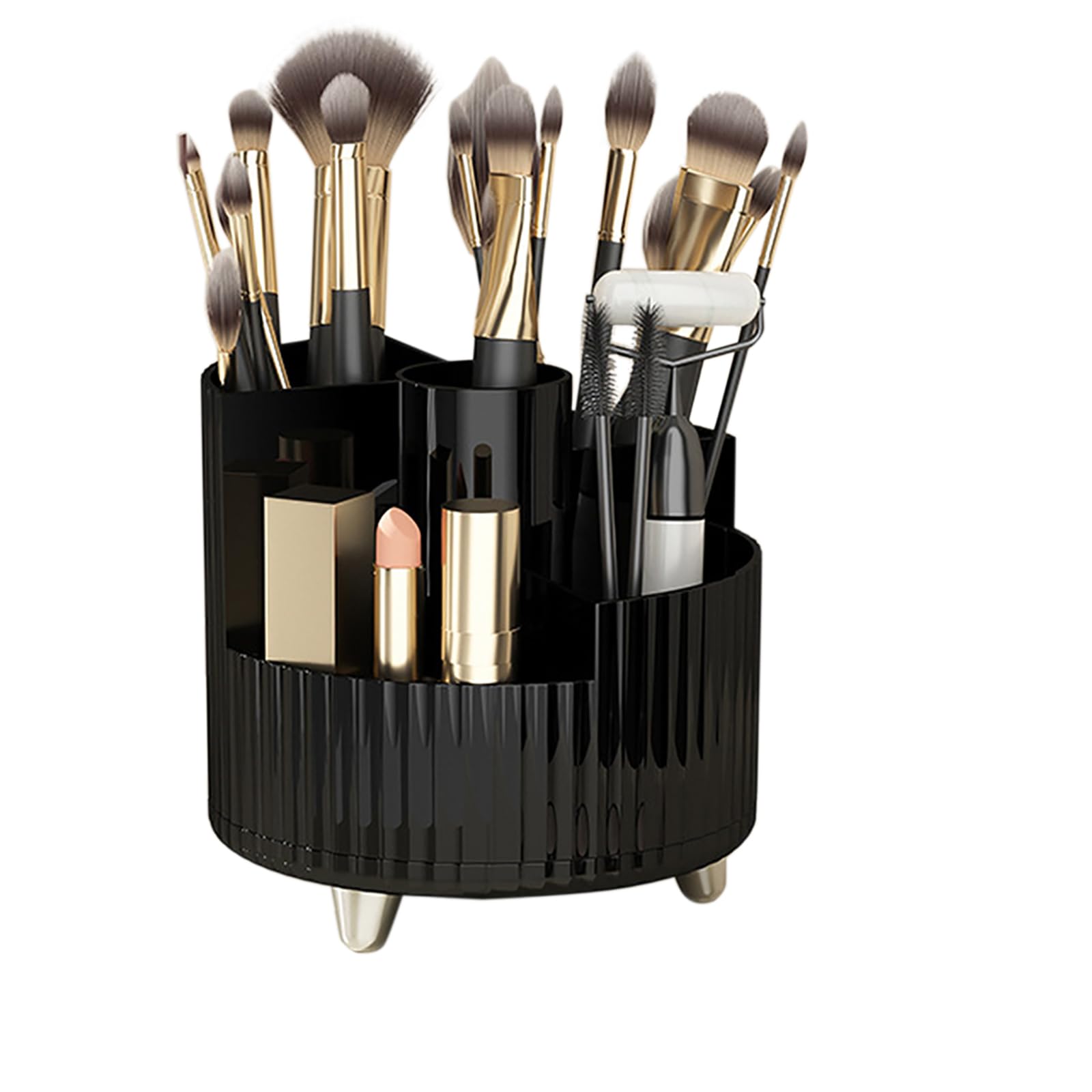 Niwugady Rotating Pen Holder ( Black) 360°Rotating Makeup Organizer Make Up Vanity Cosmetic Organisers Countertop Makeup Brush Case Desk Pencil Pen Holder For Vanity Desktop Bathroom Countertop Rotating Pen Holder (Black)