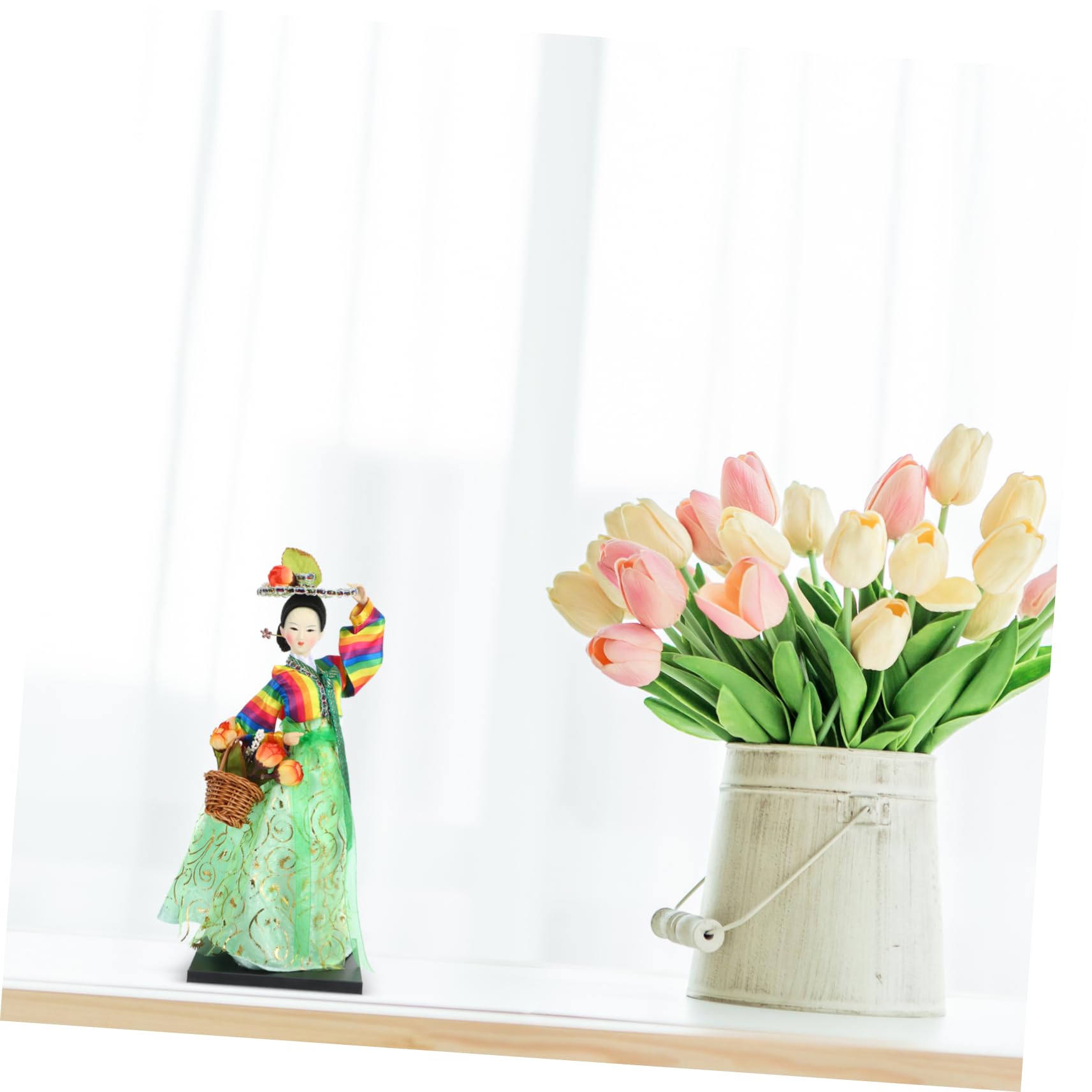 HONMEET Traditional Korean Hanbok Doll Handcrafted Figure Korean Hanbok Doll Decoration for Home Décor Collectible Asian Doll Ornament Unique for Doll Enthusiasts