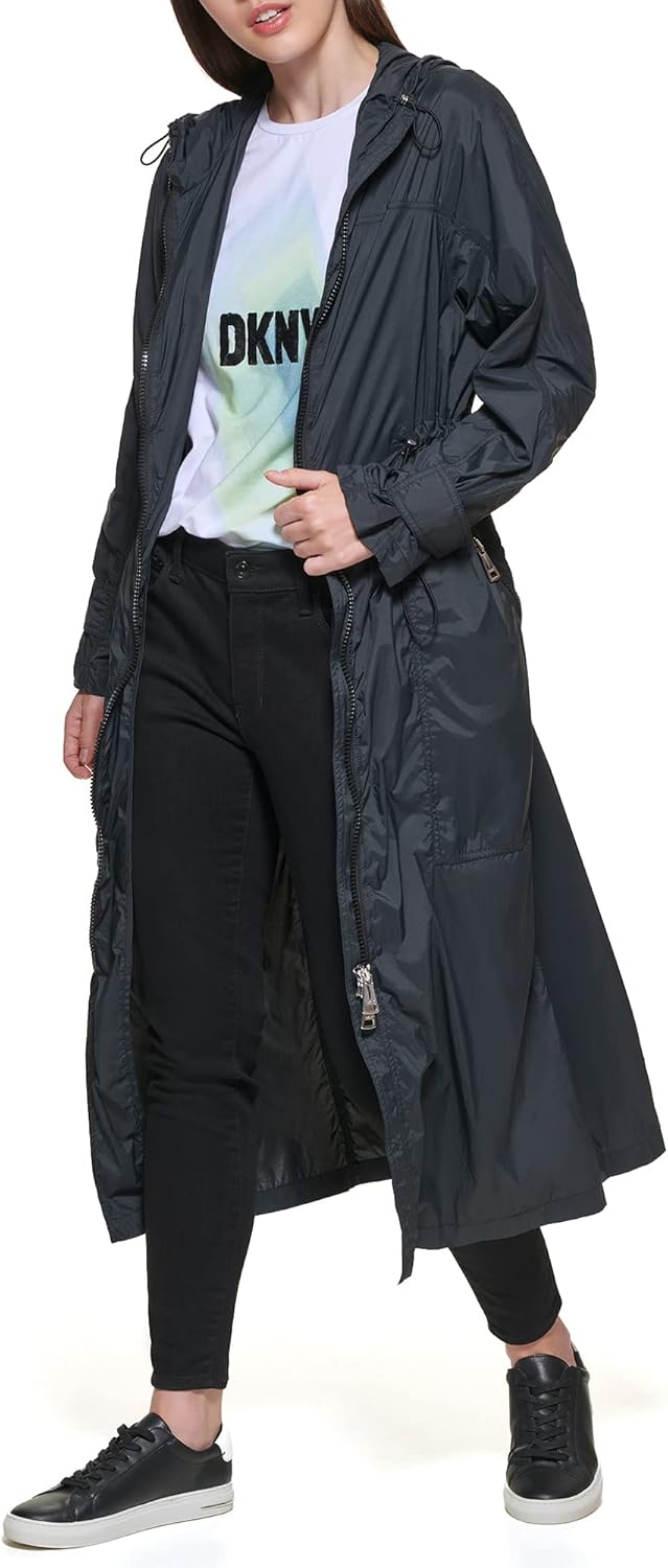 DKNY Women's Anorak Water Resistant Trench Coat - Image 2