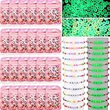 Friendship Bracelet Making Kit: includes 24 bags, each bag includes 8g glass seed beads various colors, 4 heart beads, 4 star shape beads, 4 gold spacer beads and a long elastic rope, one bag can wear at least two bracelets; In addition we have 400 c...