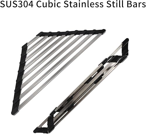 Miniatura 5 de Escurridor de platos triangular para fregadero de esquina enrollable, plegable, de acero inoxidable, multiusos, para colocar sobre el fregadero,