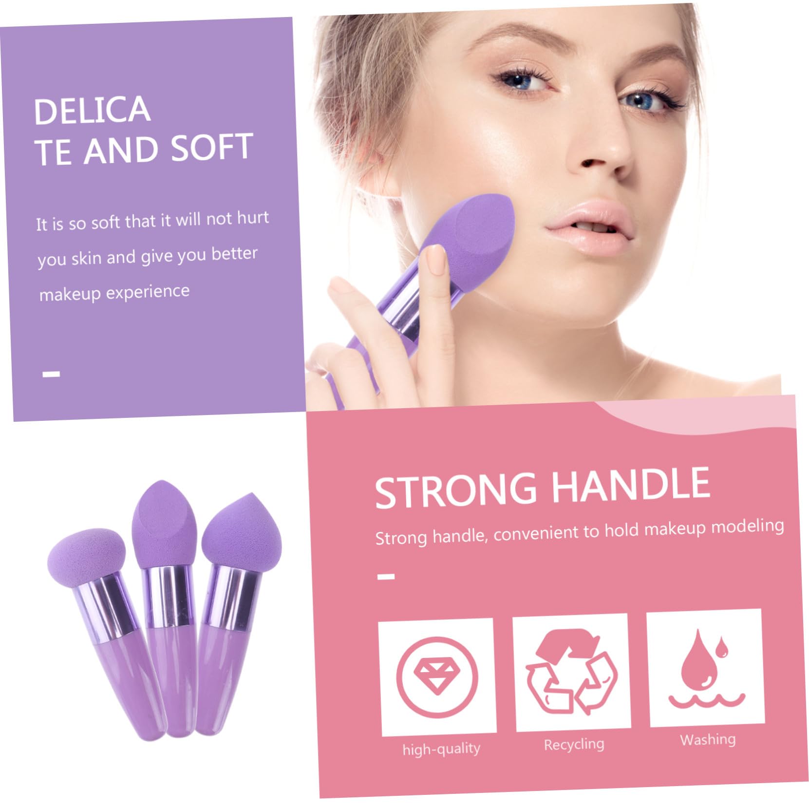 POPETPOP 15pezzi Per Latex Pratici Per Makeup Spugne Per Facciale Accessori Cosmetici Per Make-up e
