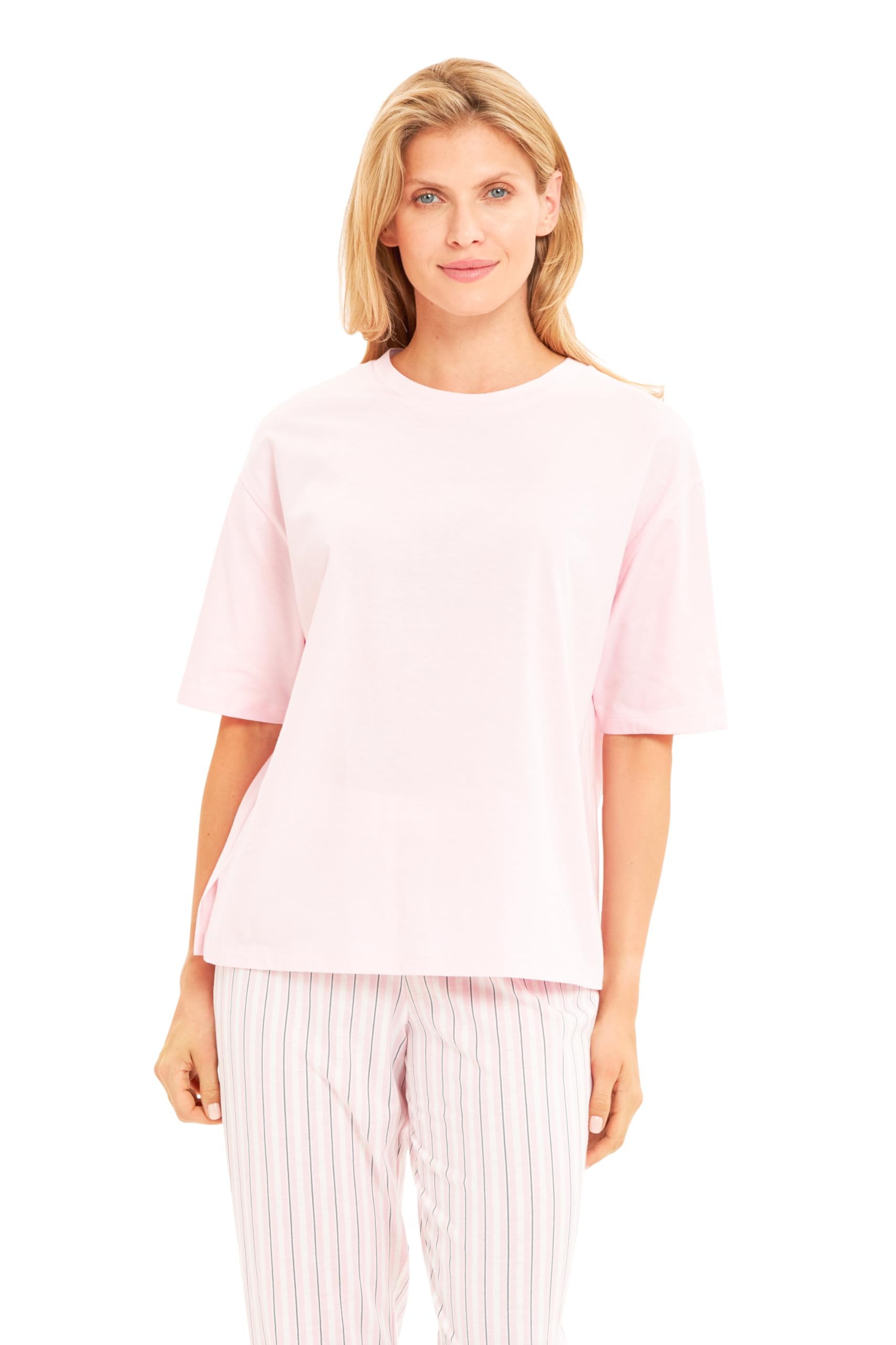 Rösch Basic Pyjamashirt Kurzarm im sportiven Look 1884819