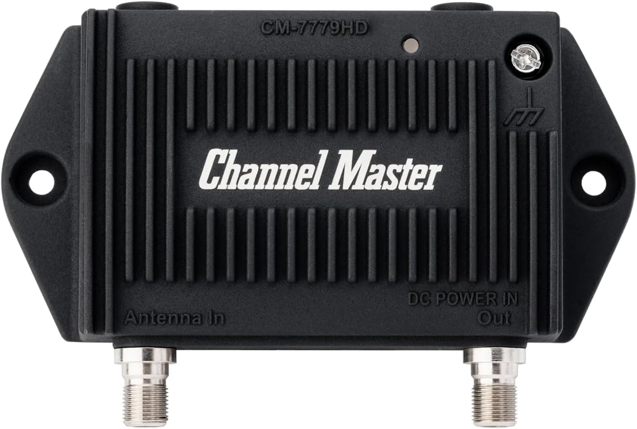Channel Master CM-7779HD PreAmp 1 TV Antenna Amplifier with 5G LTE Filter, Adjustable Gain Preamplifier - Professional-Grade Signal Booster