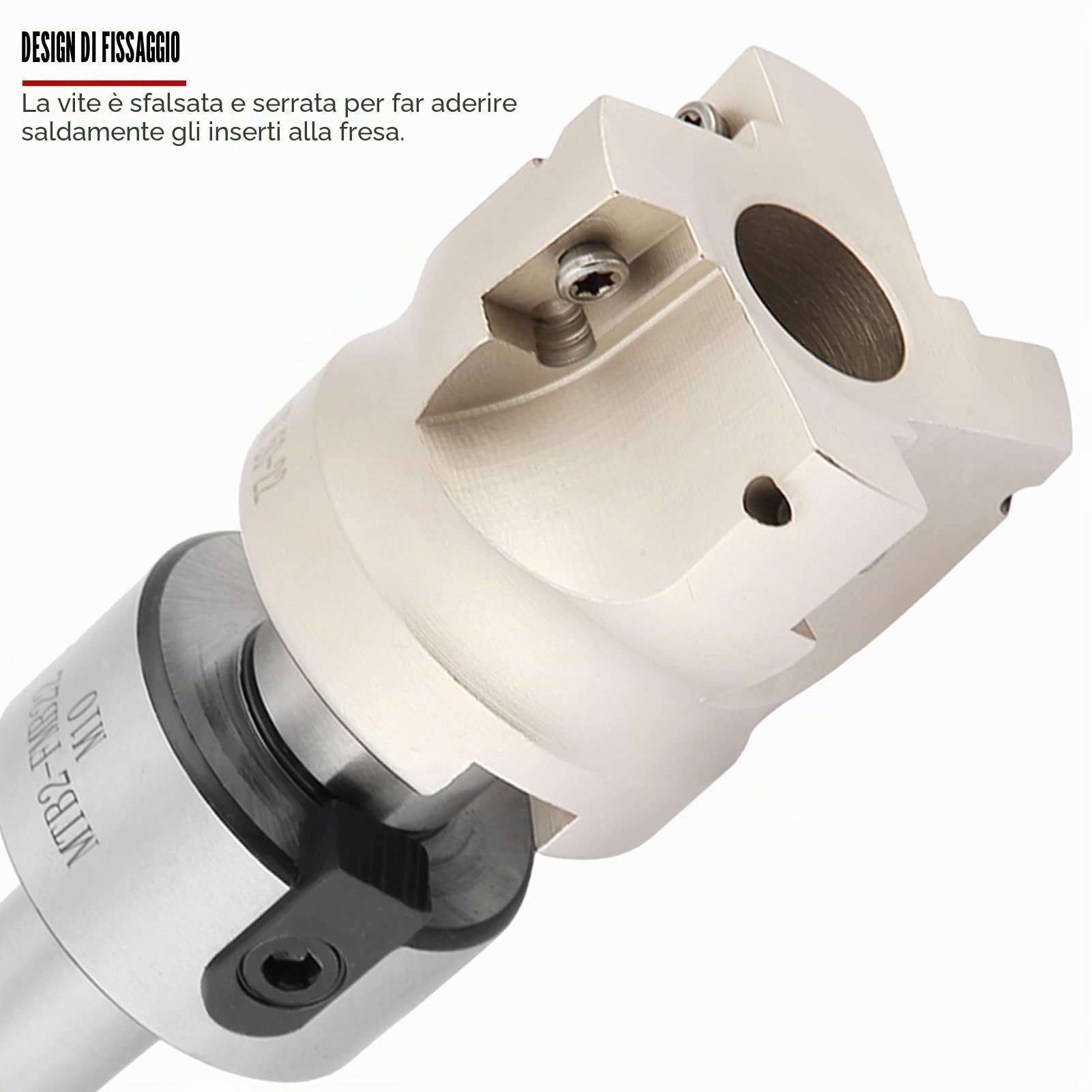 Supporto per fresa a 90 ° EVTSCAN con fresa frontale indicizzabile da 3 ", kit di 10 inserti in metallo duro, per fresatura, foratura, scanalatura e profilatura, per la lavorazione dei metalli CNC