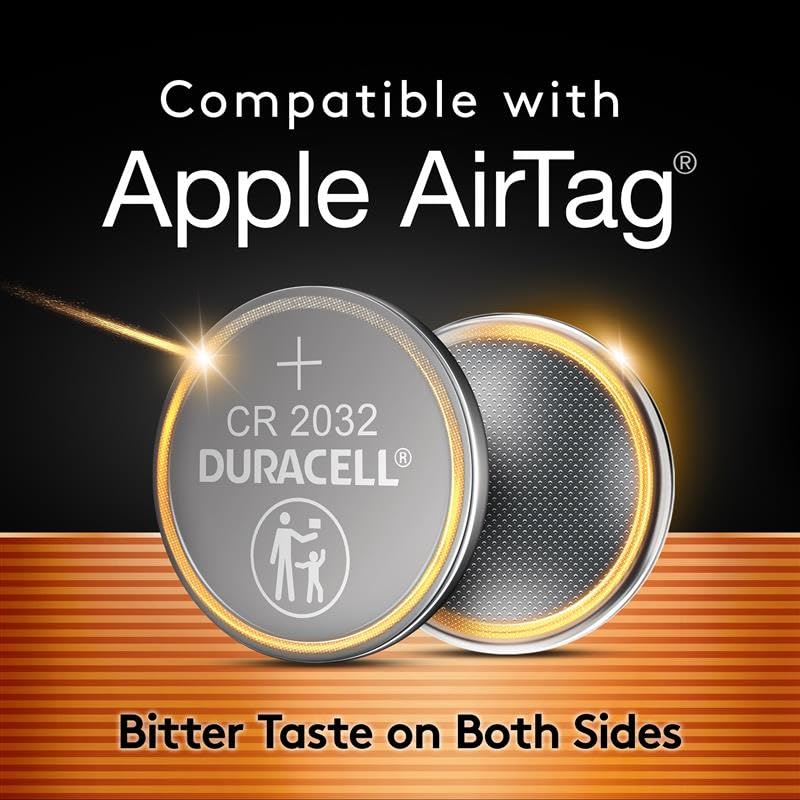 Image of Duracell 2032 Lithium Battery, 4 Count (Pack of 1), Compatible with AirTag, Child Safety Features, Key Fob, CR2032 3V Cell