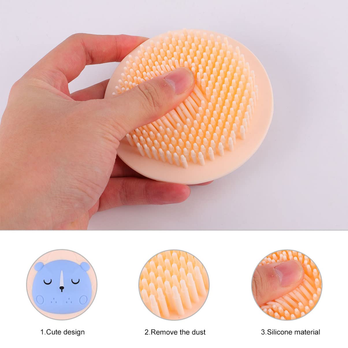 Healeved 3 Cepillos De Baño Portátiles De Silicona Para La Espalda Para Bebés.