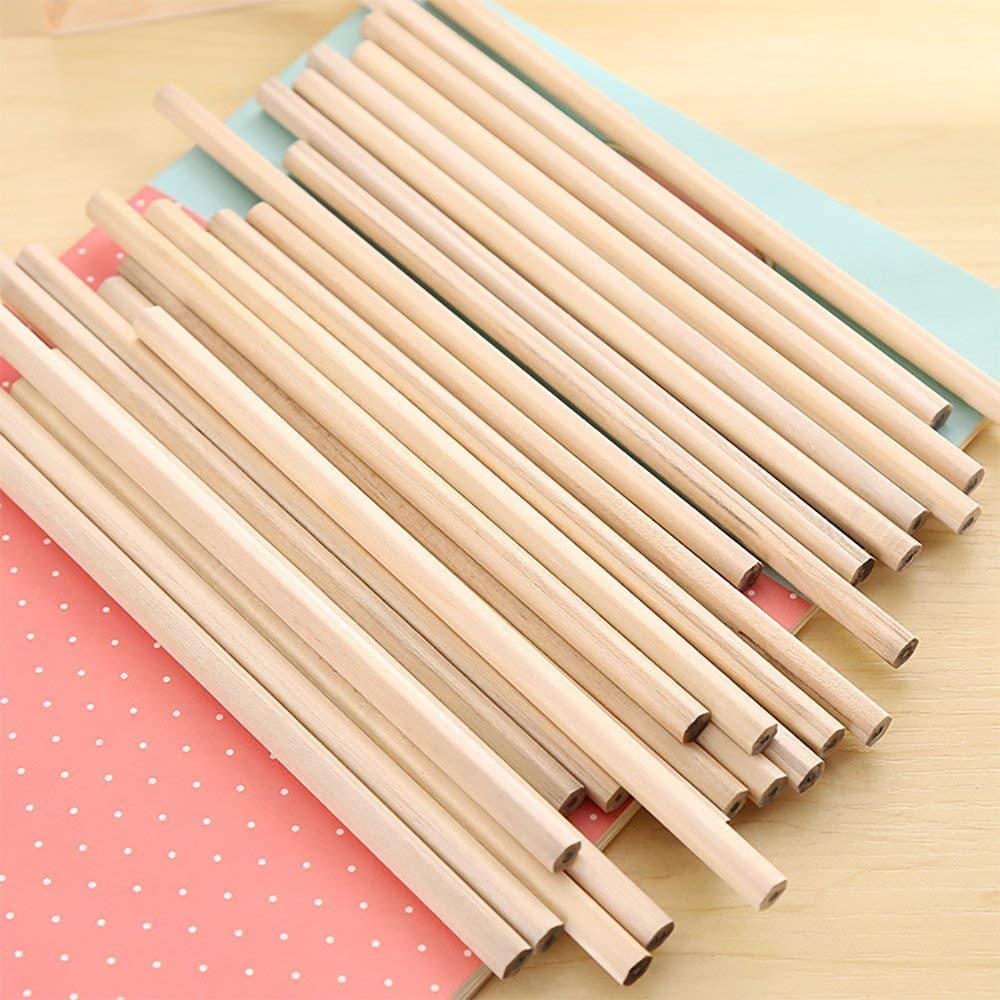 Set di 50 matite HB in legno autentico per bambini, studenti, ufficio, materiale scolastico, disegno, scrittura, 17,9 x 0,7 cm