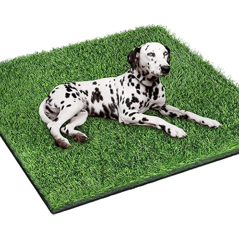 dog grass pee pad, Artificial Fake Grass Mat for Dogs to pee on, Washable Dog Grass Toilet with Leak Hole, No shedding Dog Litter Indoor, Ideal for Grass Doormat, Potty Pad Cover