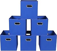 Vista 9 de Yunkeeeper - Contenedores de almacenamiento, cubos organizadores de tela con asa, cubos plegables para almacenamiento de tela o accesorios, 11 x 11
