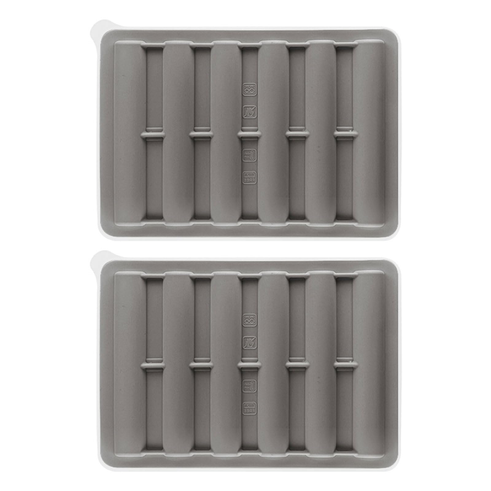 MALSSE 2Pcs Long Cylinders Shape Ices Cube Tray Easily Release Ices Cube Molds Food Grade Silicone Maker Mold Easily Clean Trays for Freezers Release