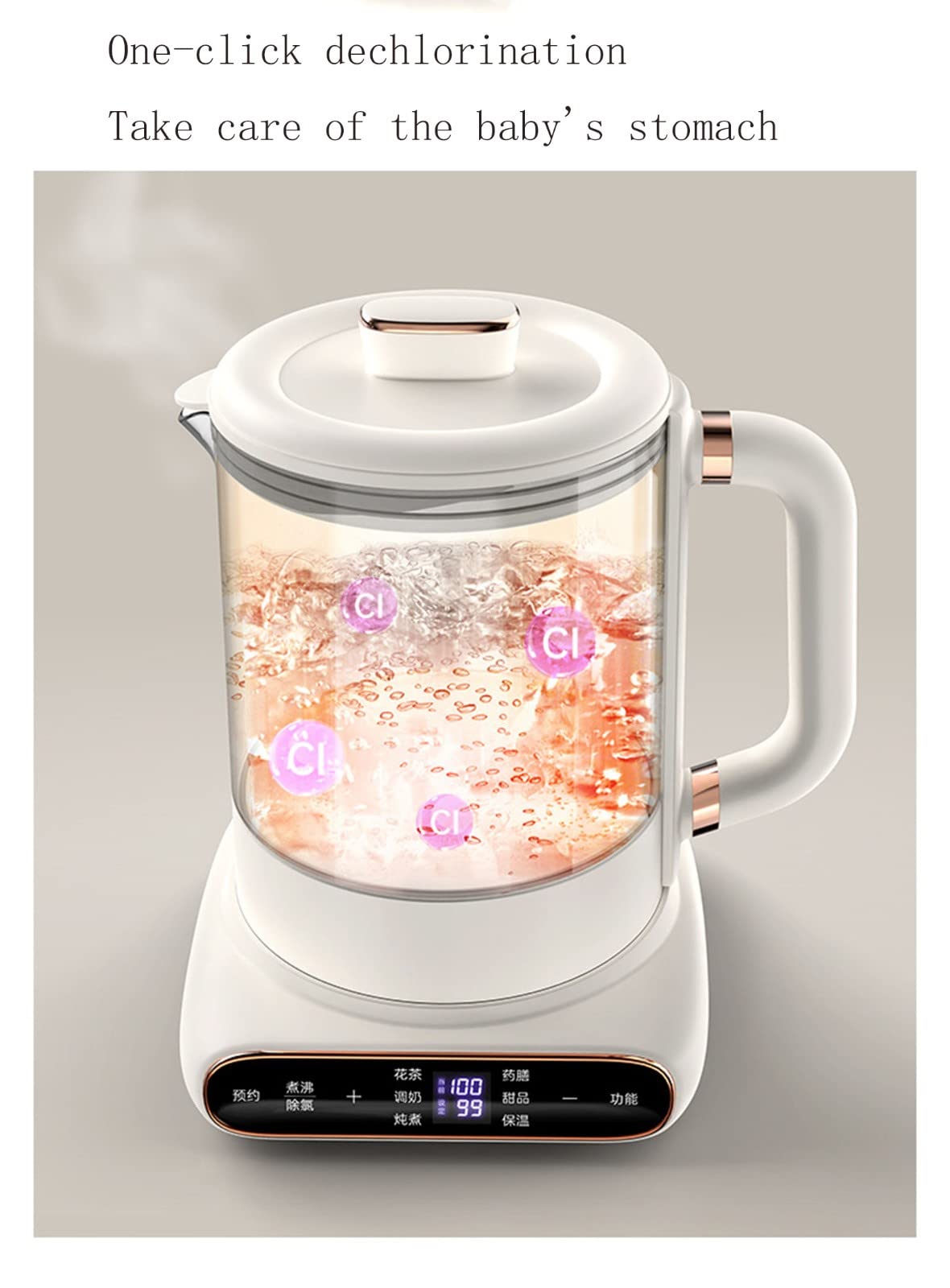 Hervidor eléctrico de cristal, Tetera De Flores Automática Multifunción Engrosada Olla Vidrio for El Hogar Silencio Agua Hirviendo A,1.5L