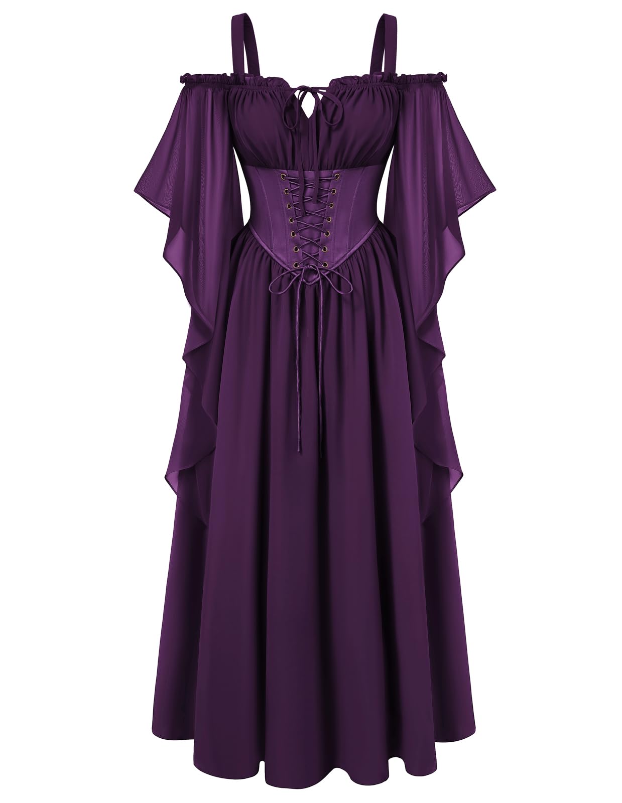 Scarlet Darkness Women's Corset Waist Renaissance Fairycore Costume Dress