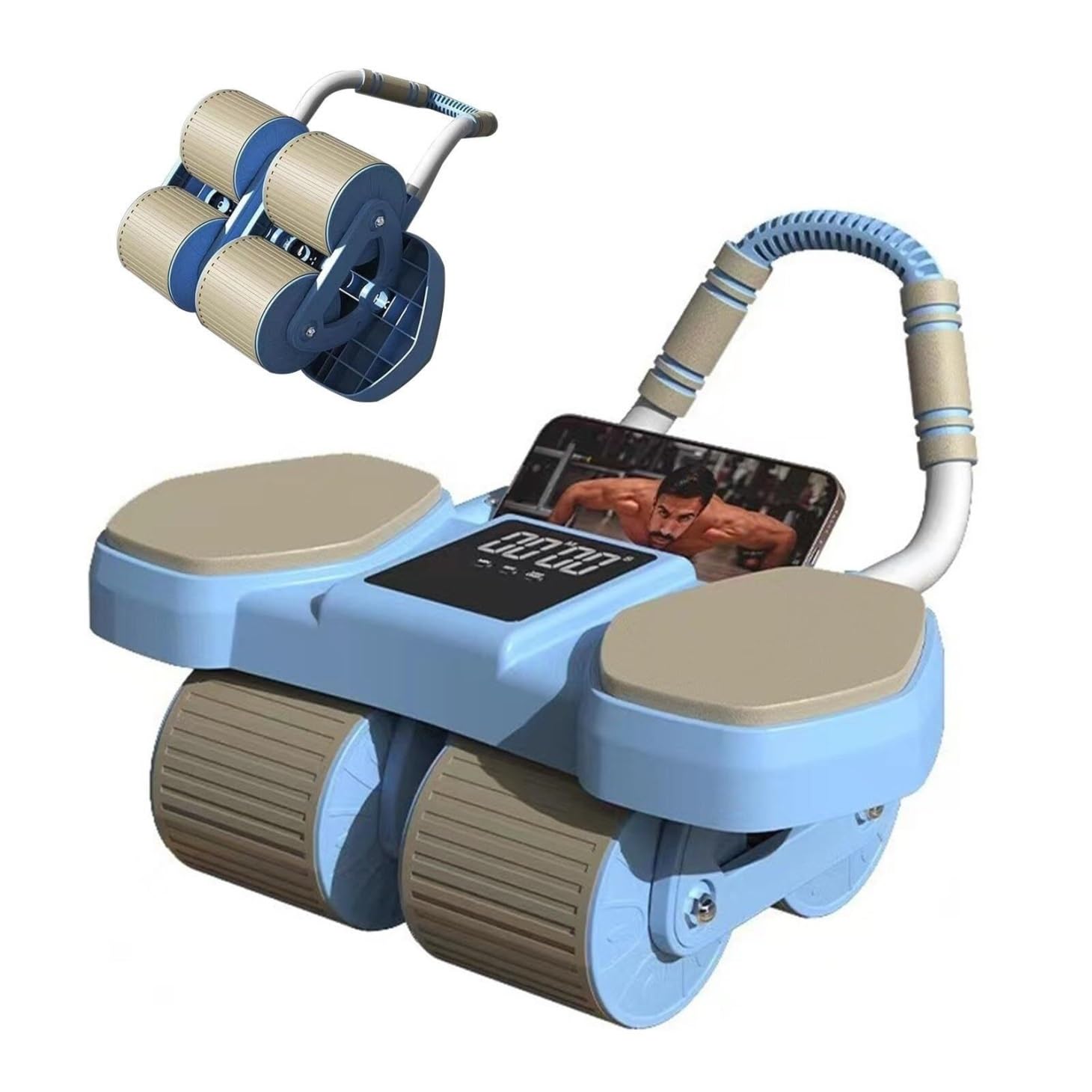 Ab Runde, Automatisches Rückprall-Bauchrad, Bauchroller, Bauchplanken-Rollerrad mit Ellenbogenstütze