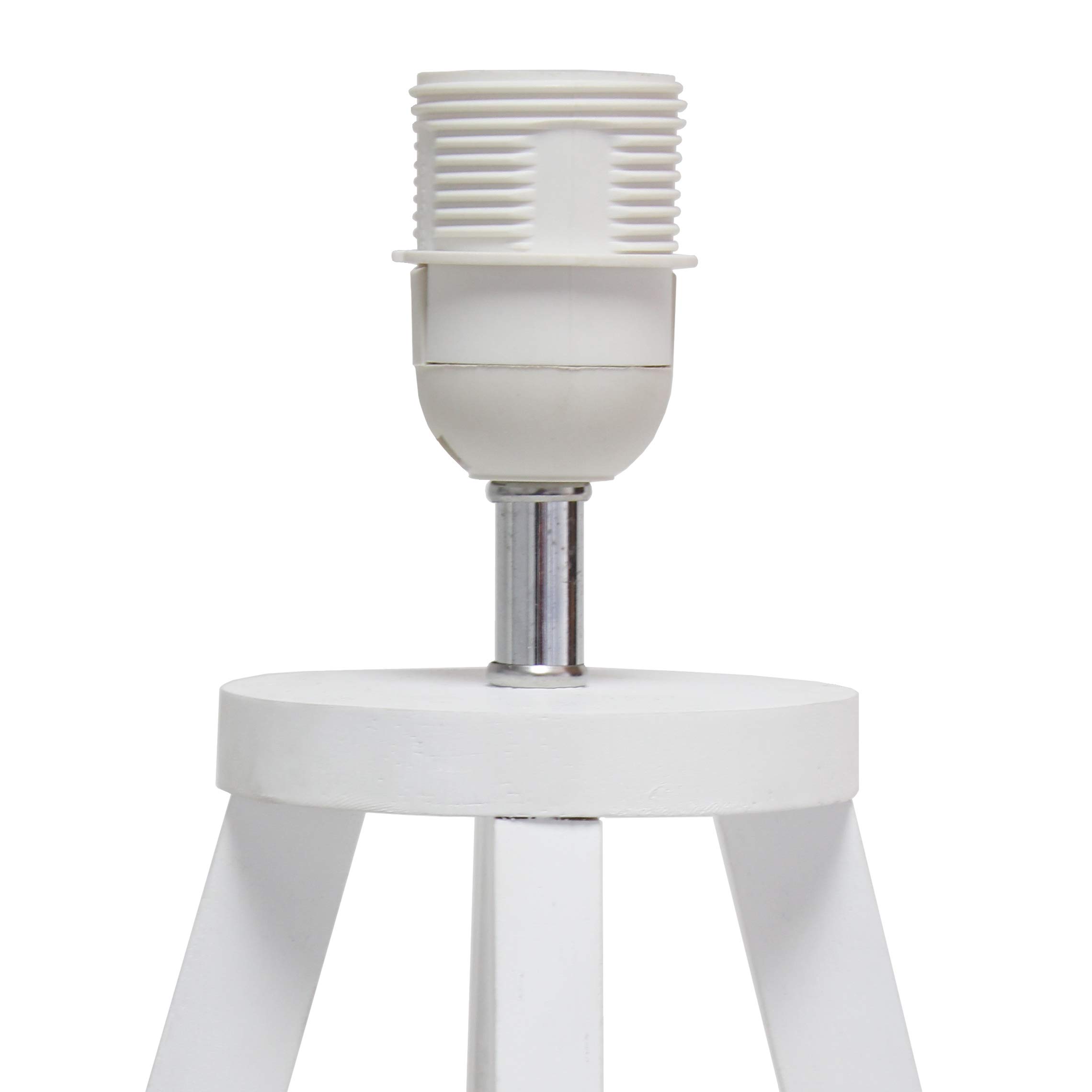 Simple Designs LT2066-WOW Down To The Wire Fabric Shade Table Lamp, White/White
