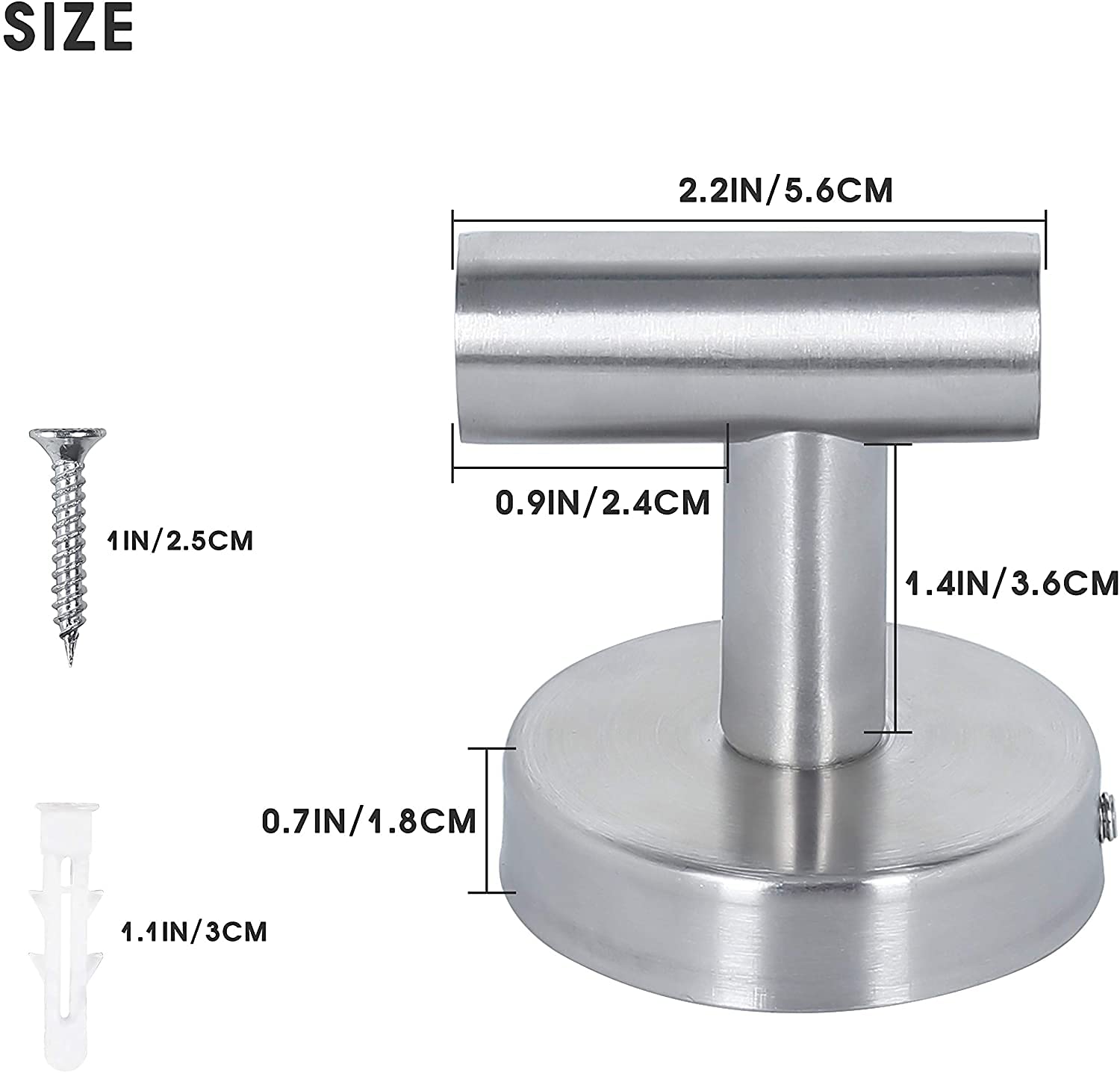 YUET 2 Piezas de Toalla Gancho Colgador Toalleros de Gancho para Baño de Pared de SUS 304 Acero Inoxidable Percha Perchero para Colgar para Sombrero Ropa Abrigo Albornoz Cocina (Plata cepillada)