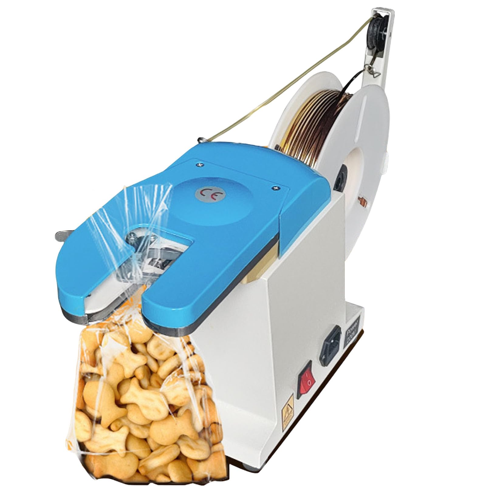 AYCDL Automatic Twist Tie Machine, Wire Tie Machine, 200mm Tightening Circle,Food Twist Tying Machine Semi-Automatic Metallic Twist Ties for Bakery Candy Presents
