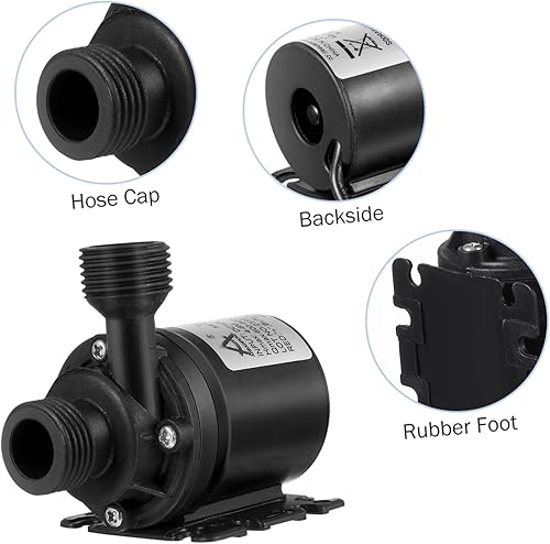 Miniatura 9 de Baluue DC 12V Bomba de agua sumergible sin escobillas Bomba de agua ultra silenciosa 800LH 5M para estanque de peces, acuarios, fuentes, picos,