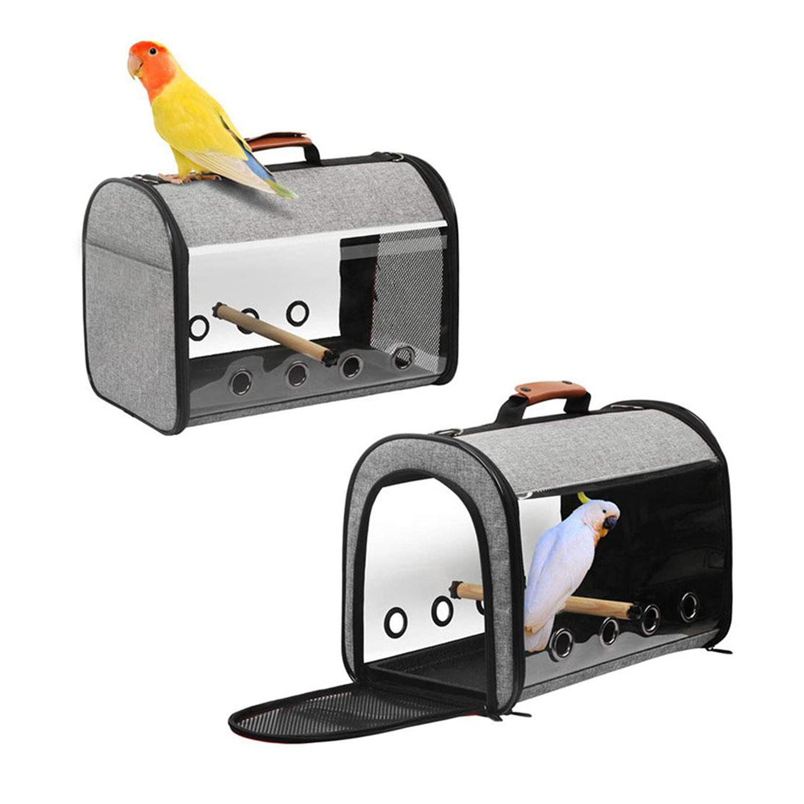 Liudan Jaula de Pájaros Pájaro Pájaro Travel Carrier Transparente Parrot Pájaro Pájaro Cause Mochila de Asas con Doble Cremallera Diseño Caja de Transporte de Aves Jaula