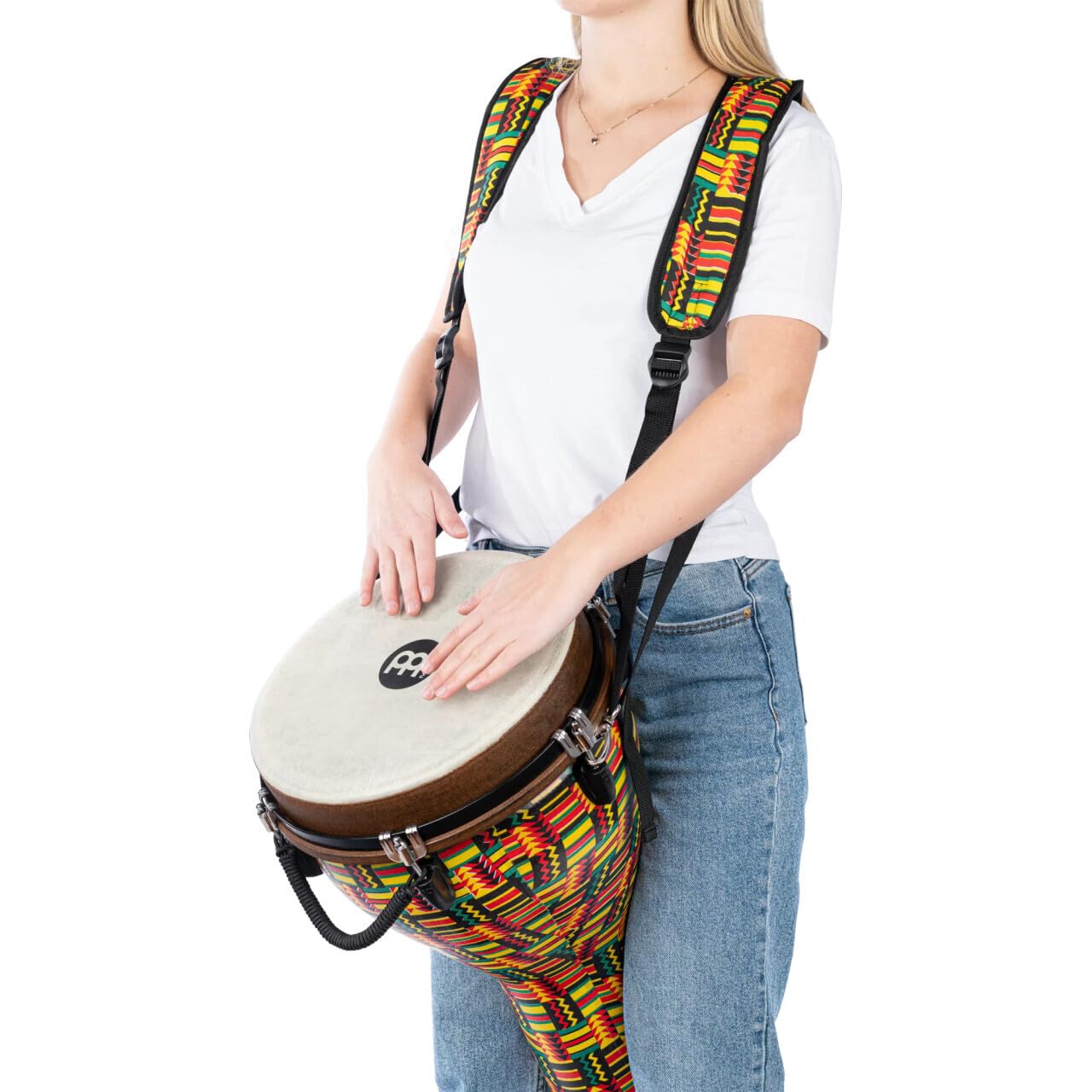 Meinl Percussion Djembe Strap Accessory - Shoulder Strap for Djembes - Adjustable - Plastic, Multicoloured (MDJS1SI) - Image 2