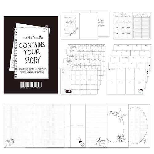Monolike B6 Little Doodle Diary 6 Month Planner, 08. Notepad - Academic Planner, Weekly &amp; Monthly Planner, Scheduler, Undated Planner, 128x182mm