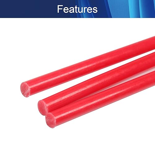 Miniatura 3 de Aicosineg Varilla redonda de plástico de polioximetileno para industria mecánica, resistente, color rojo, 1/3 x 39-3/8 pulgadas (profundidad x