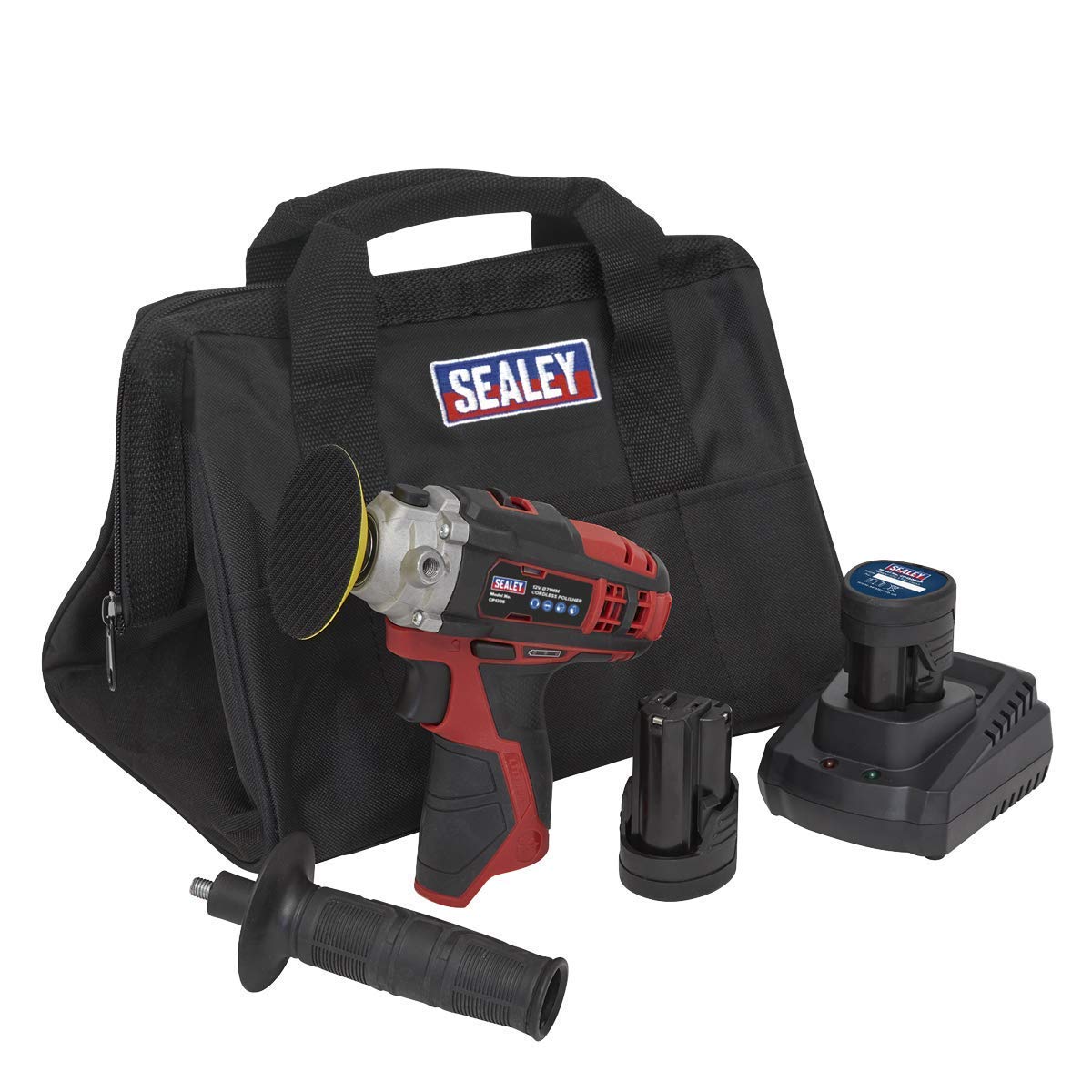 *10D* Sealey CP1205KIT - Cordless Polisher Kit 71mm 12v 2X Batteries - Charger & Bag