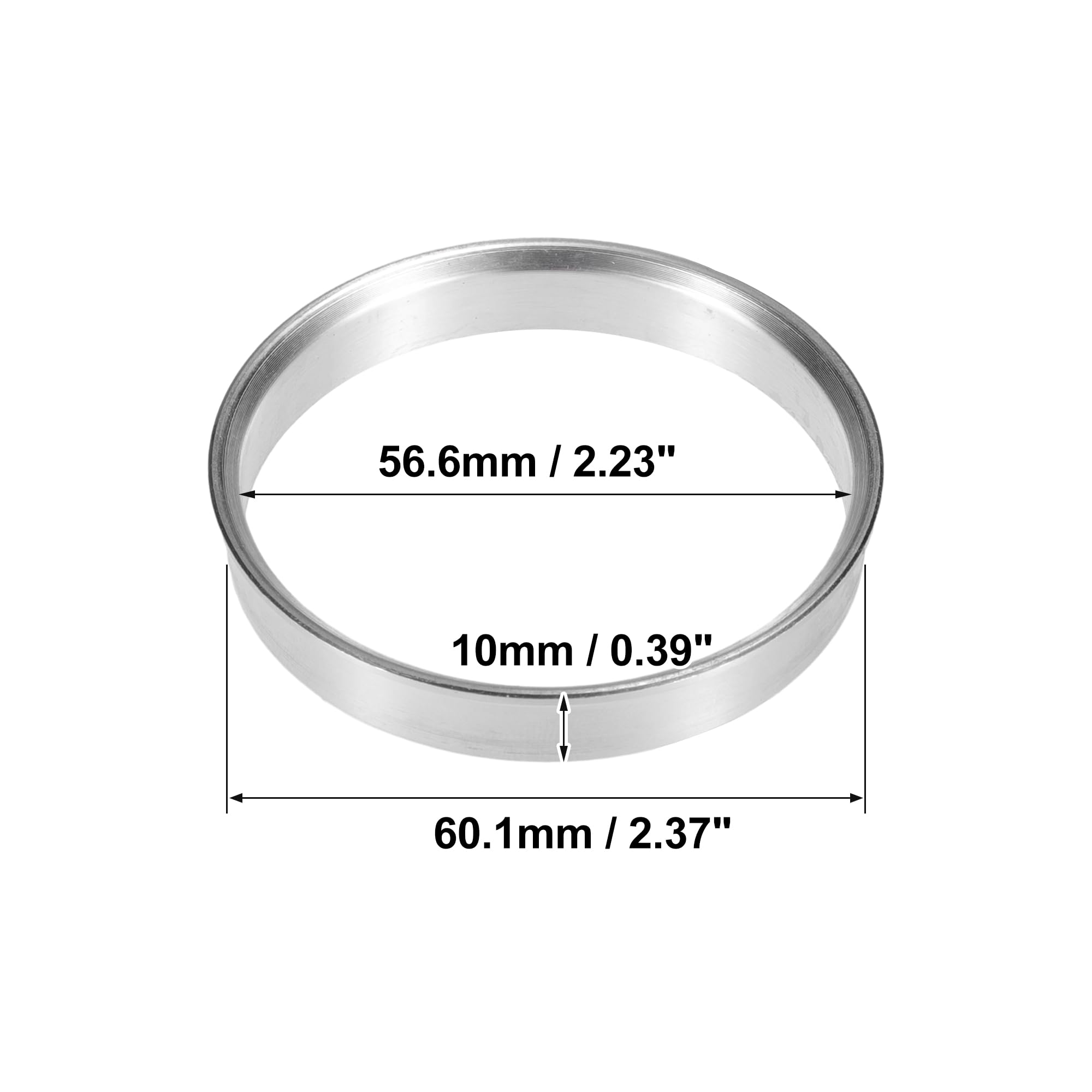 Anelli Centraggio ABSOPRO Per Cerchi Auto - OD 73.1mm ID 60.1mm, Set Di 4, Alluminio Rosso - Foto 5