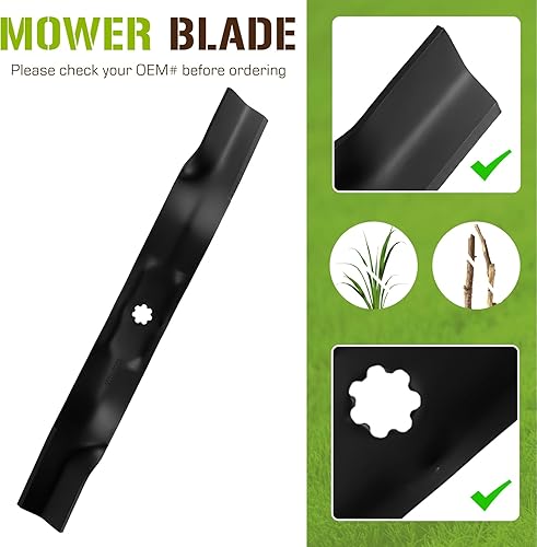 Miniatura 4 de Cuchilla de cortacésped reemplaza AM137327 AM141032 compatible con John Deere 42 pulgadas Deck X300 LT160 LT180 SST15 SST16 M154061 2 paquete de 2