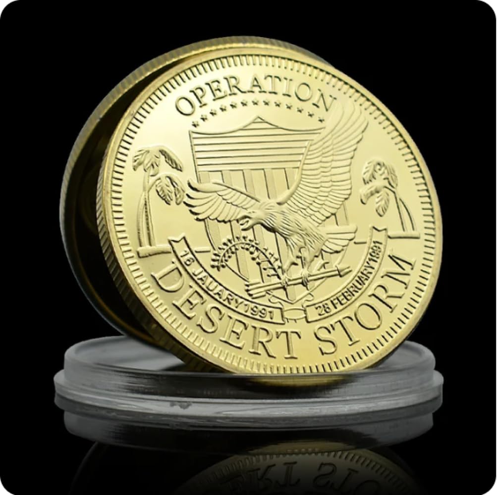 REZAJDUIE Commemorative Coin Operation Desert Storm Silver Plated Coin US Military Challenge Coin Medal War Badge Collectibles Gift