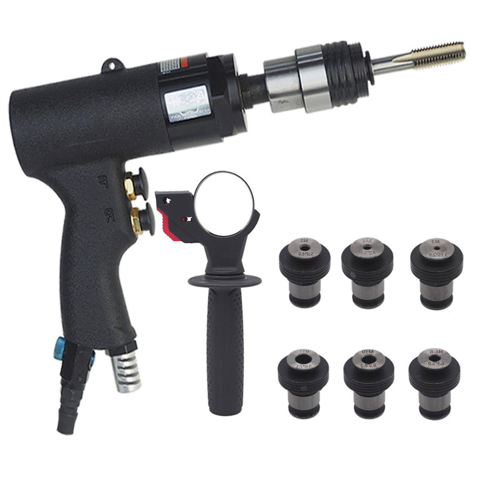 Wasd3Pods M3-M12 Pneumatic Tapping Machine,Handheld Air Drill Tapping Tool,5-7 Mpa,850 Rpm,With 6 Chucks,For Tapping Steel,Iron,Copper,Aluminum,Plastic