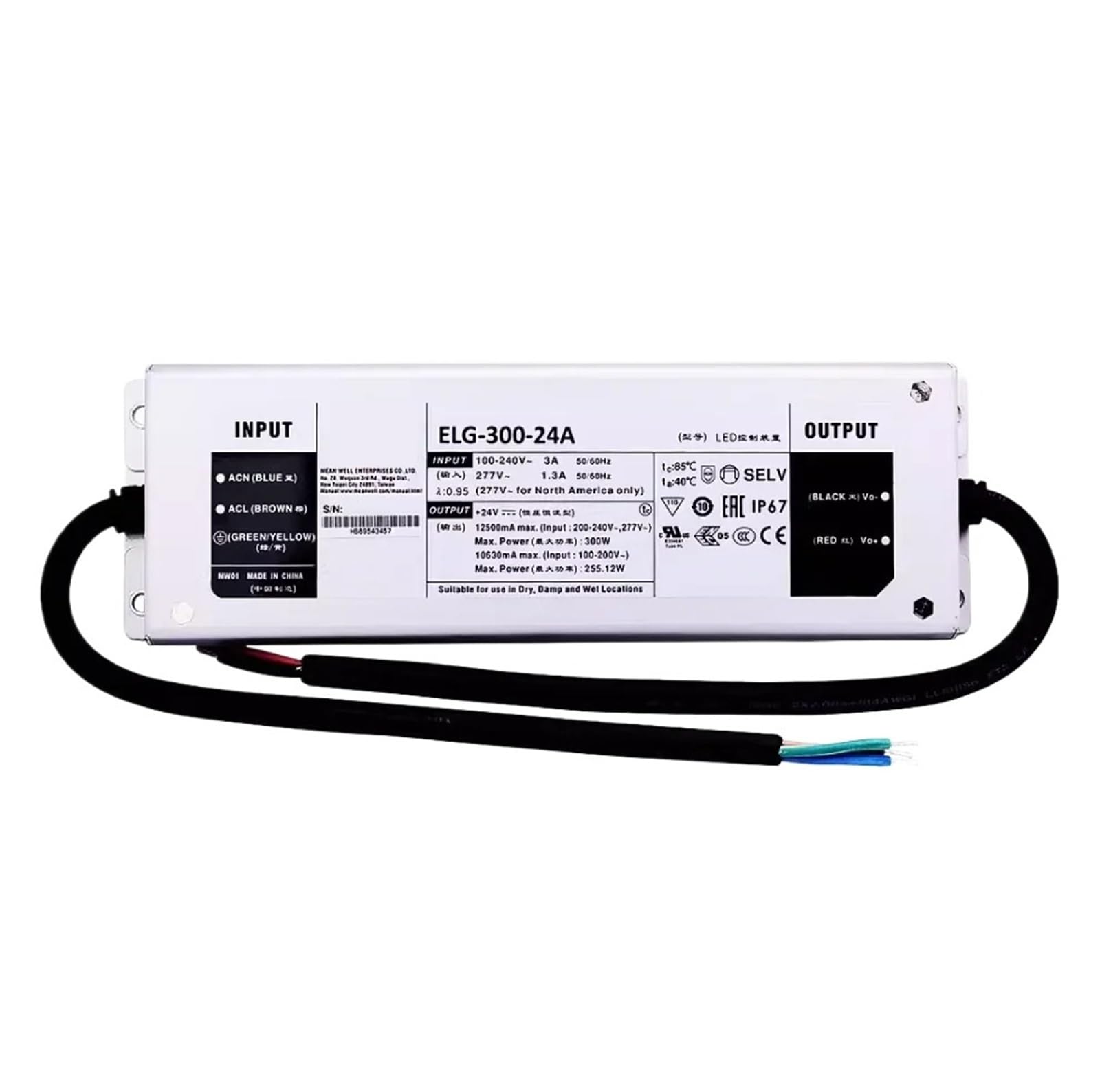 BRODEFUP 300W Constant Voltage + Constant Current LED Driver ELG-300-12A | 12V ELG-300-24A | 24V(ELG-300-24A)