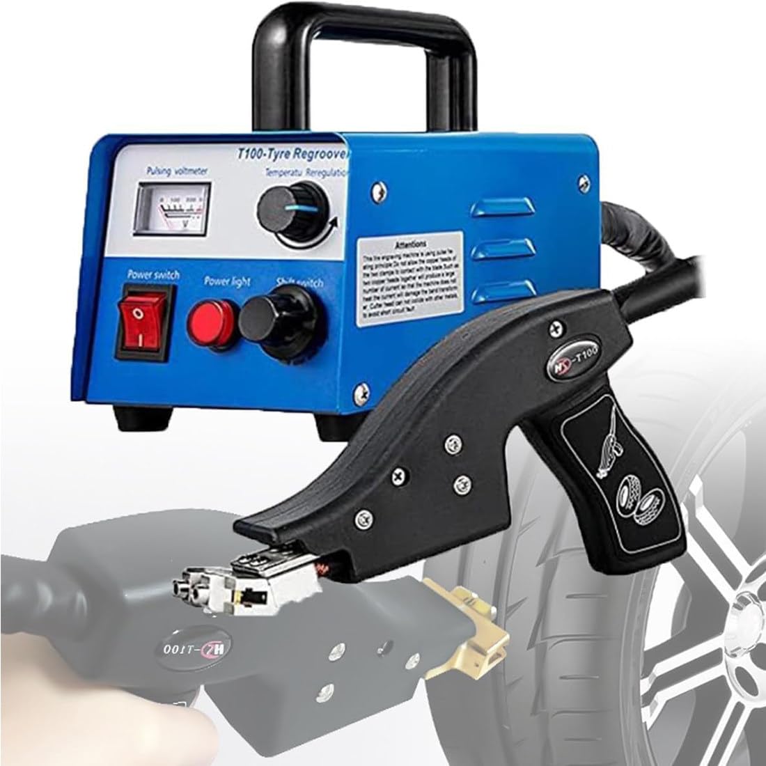 SBCGFY Tire Grooving Tool, Heated Tire Cutter, 400W Professional Rubber Groover,With 20 Cutter Blades,Off-Road Grooving Tool